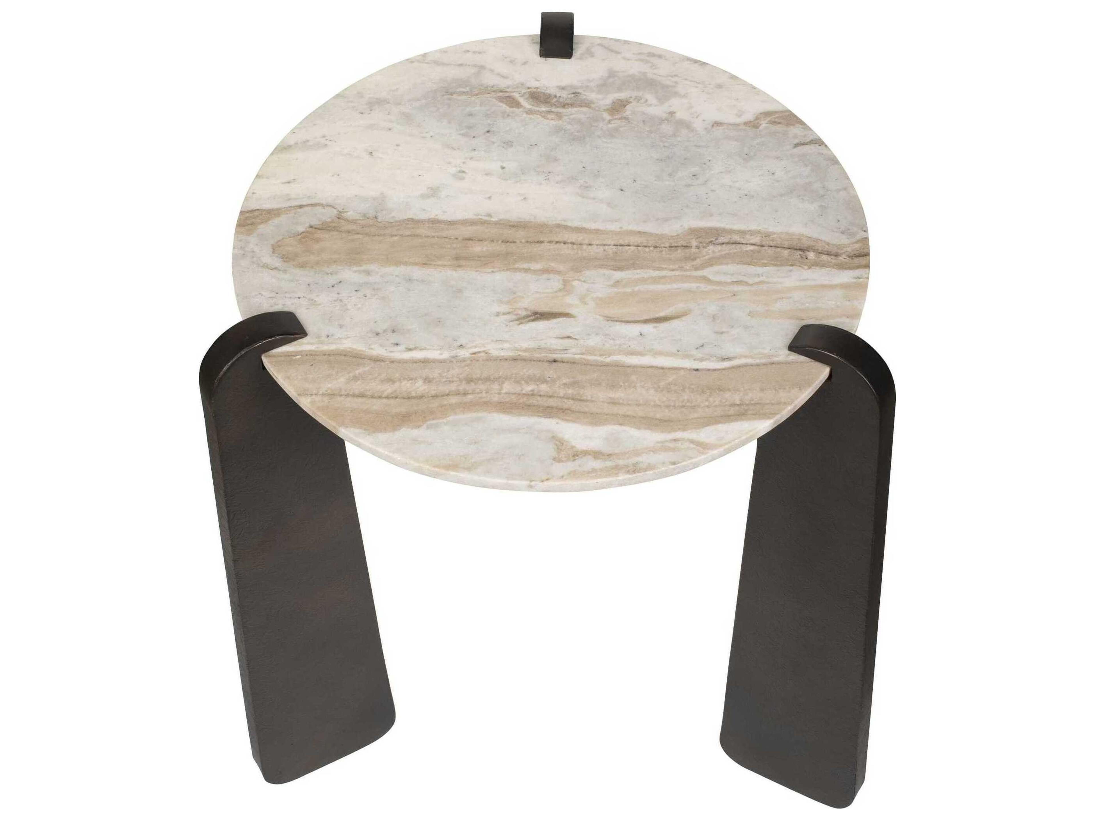 Uttermost Talud Round Marble End Table