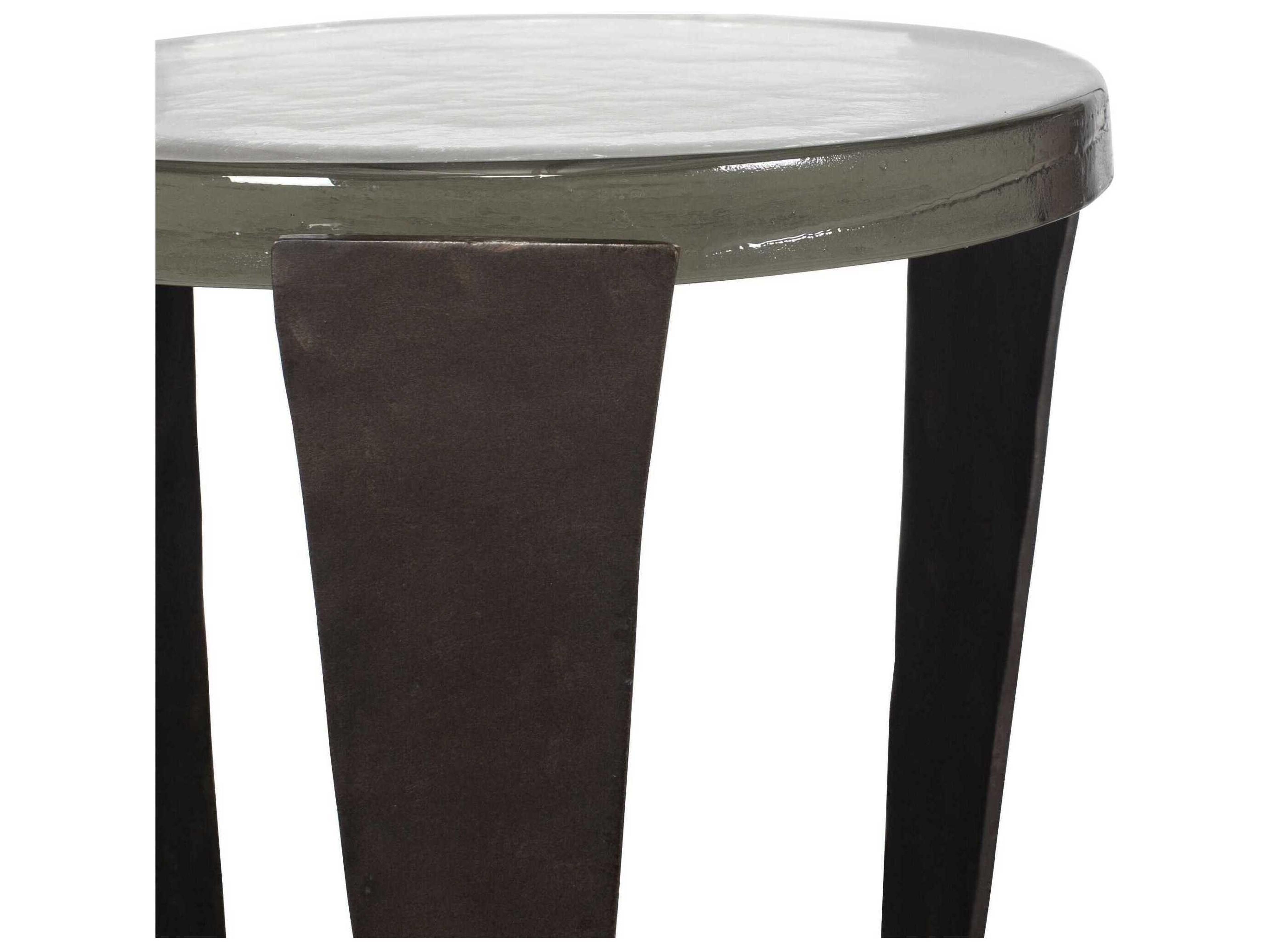 Uttermost Renaud Round Glass End Table