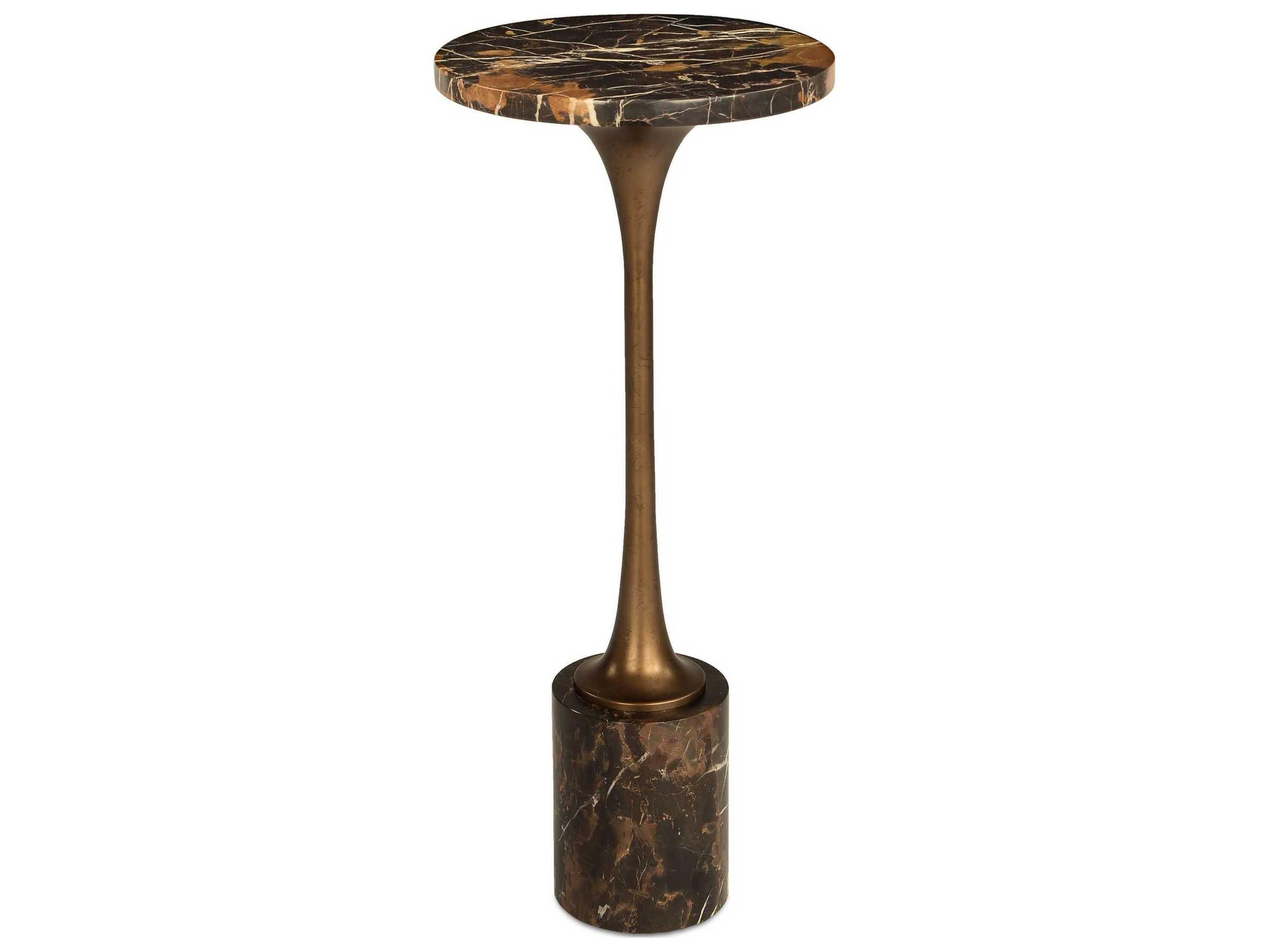Karnes Round Marble End Table