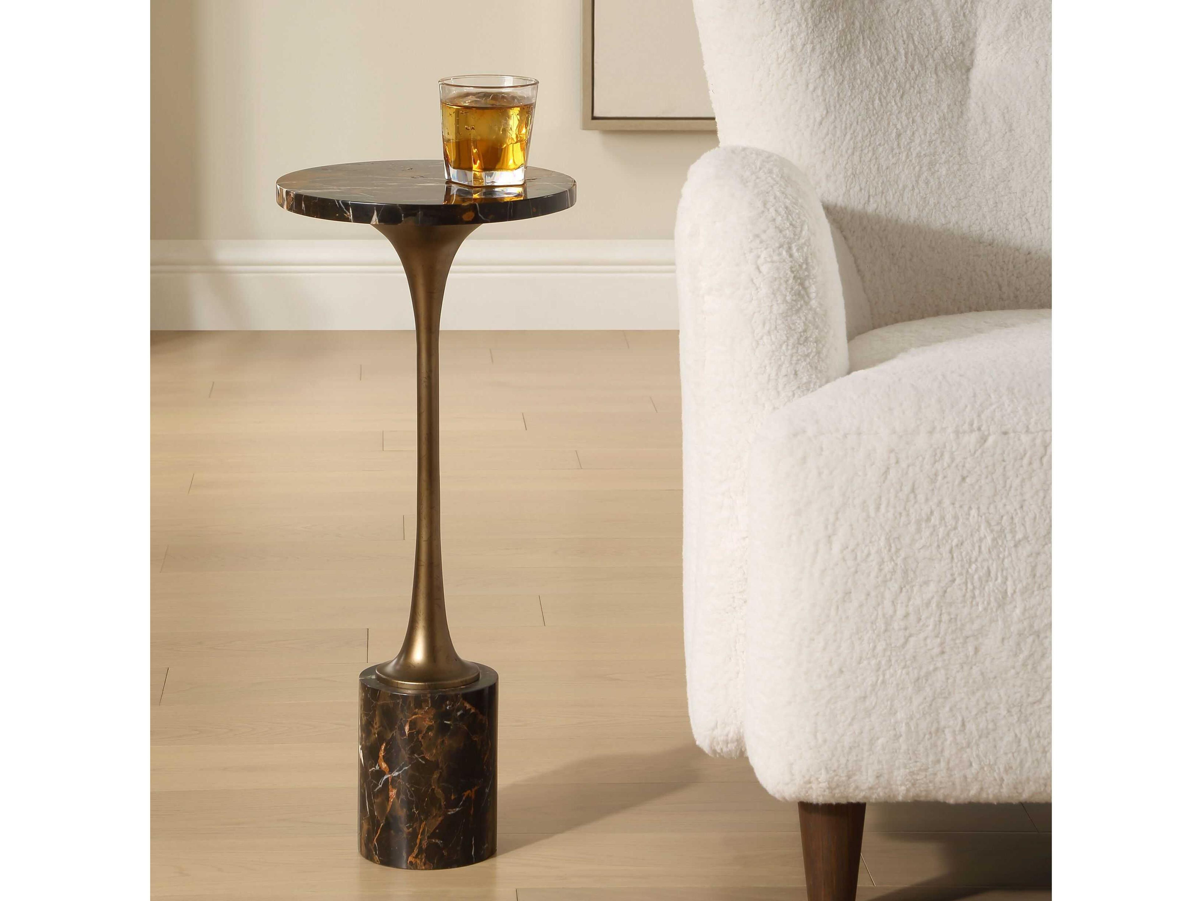 Uttermost Karnes Round Marble End Table