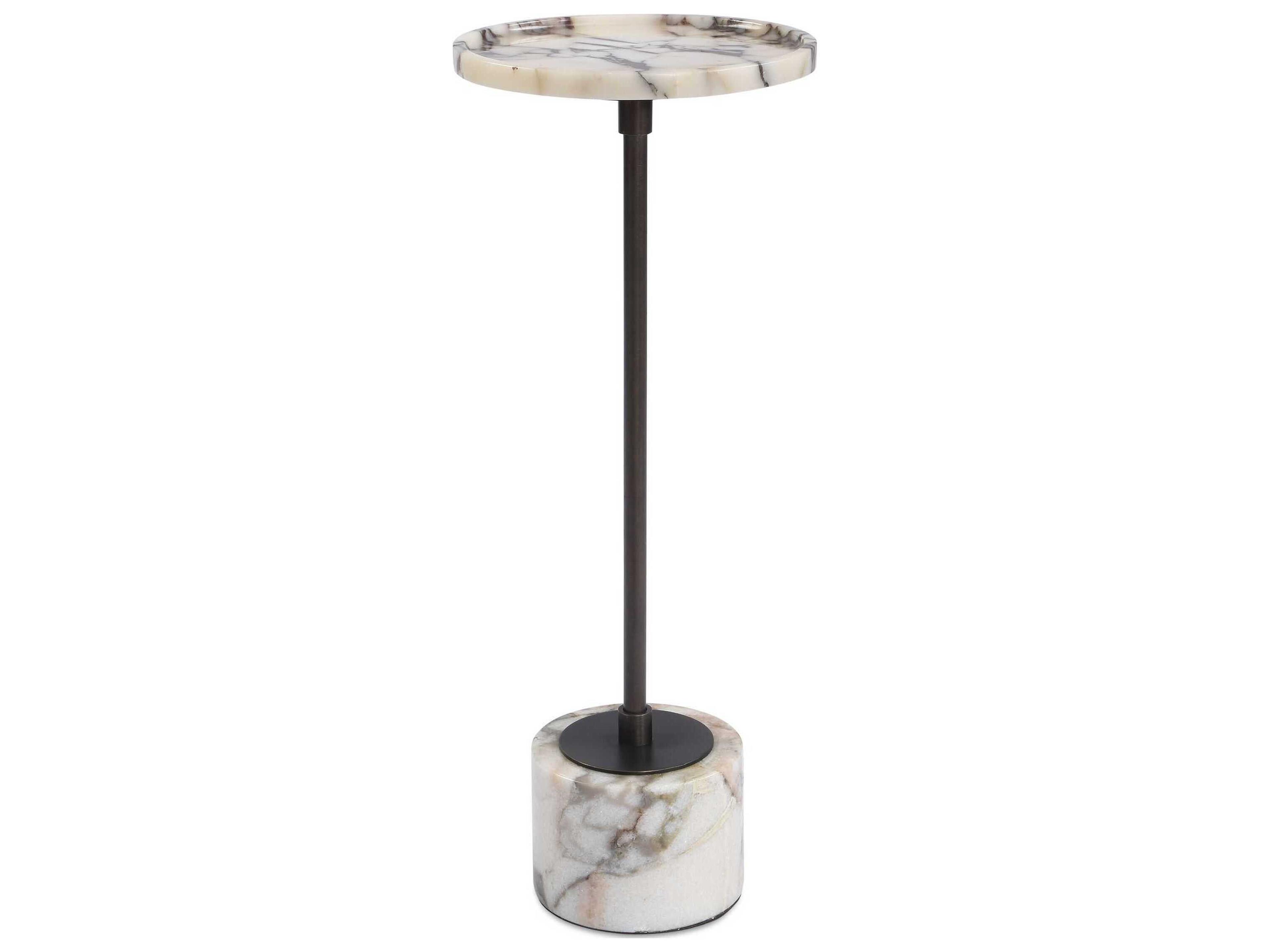Brunson Round Marble End Table