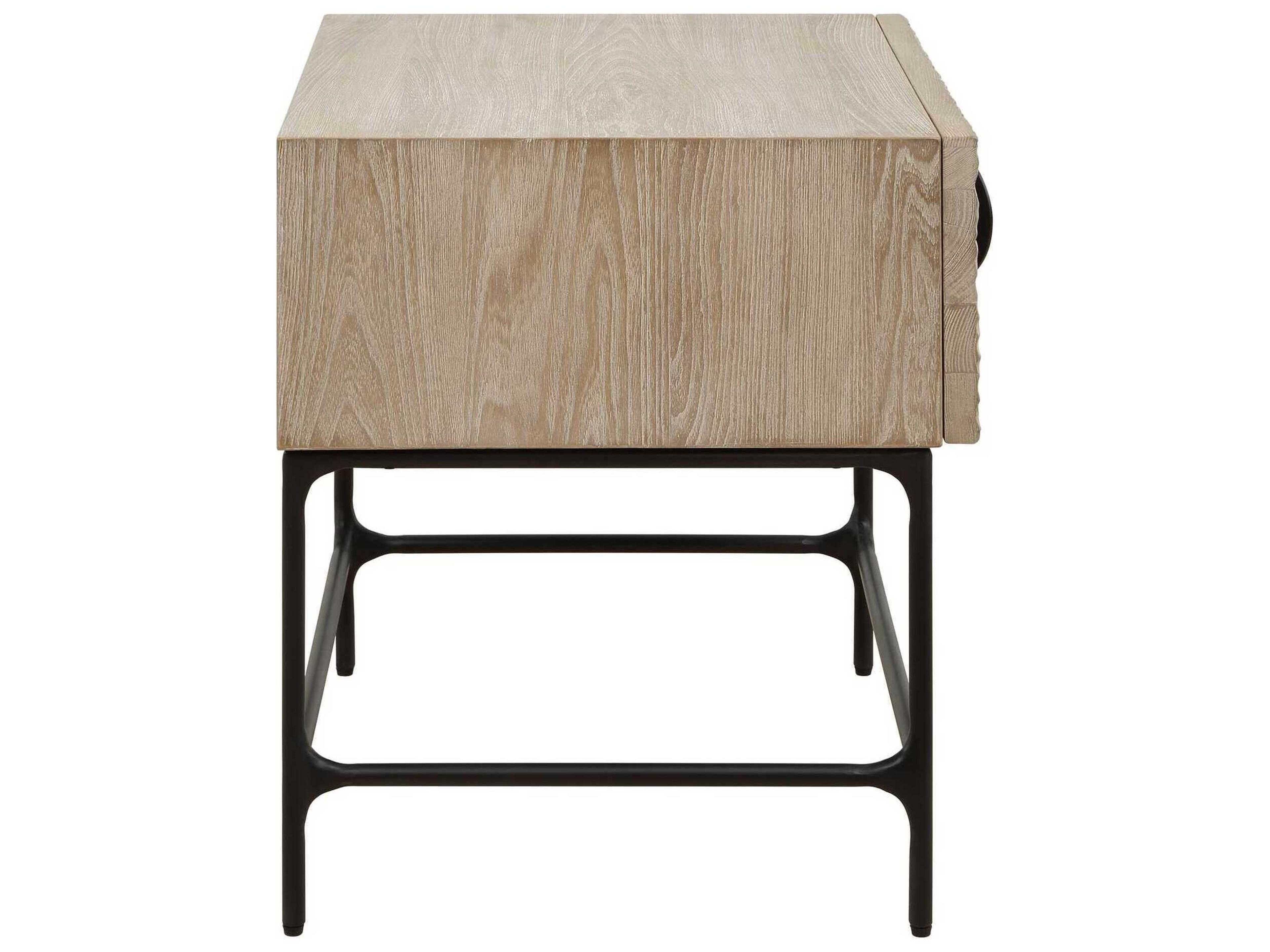 Uttermost Lunar Rectangular Wood End Table