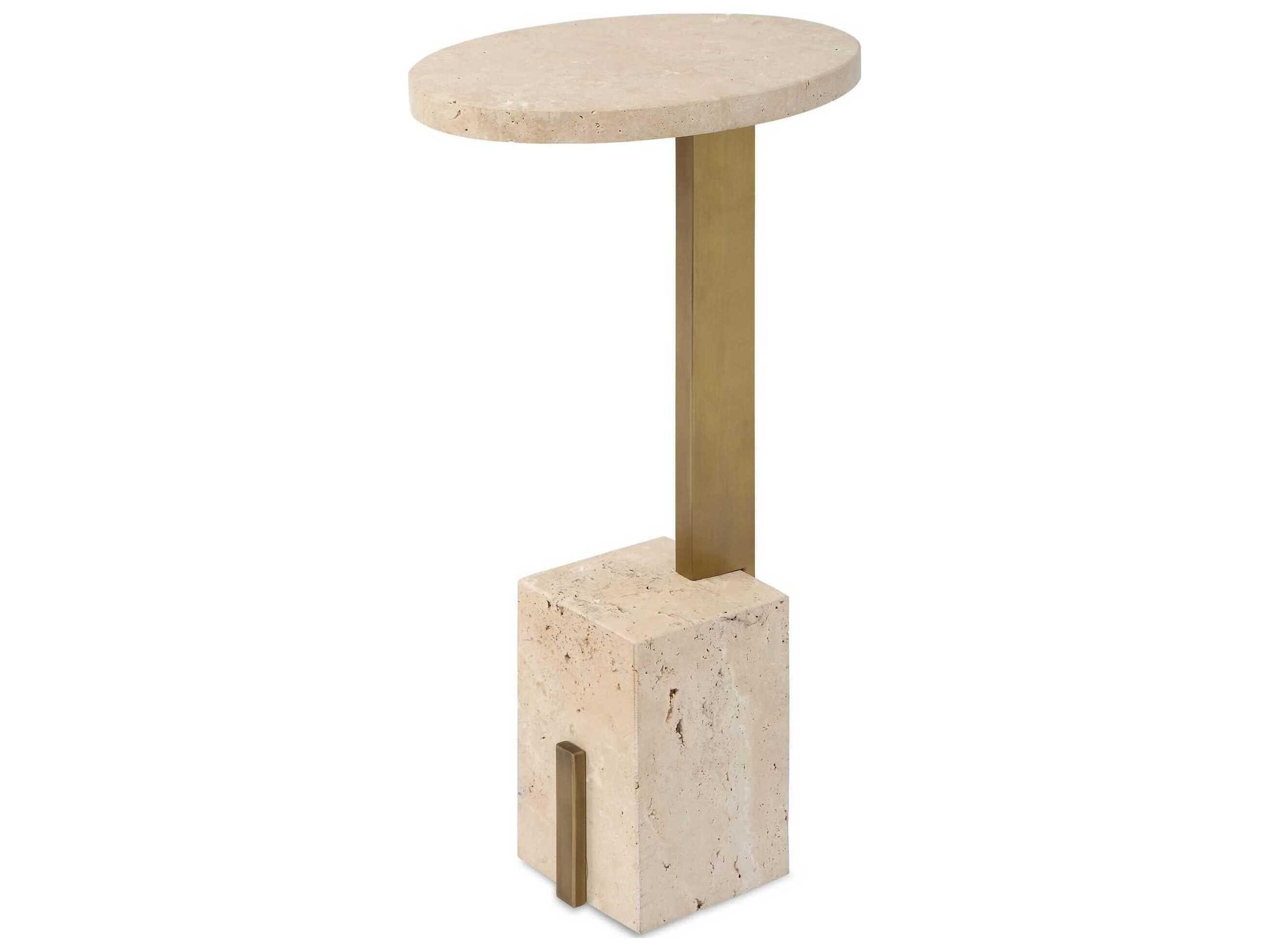 Feranno Round Stone End Table