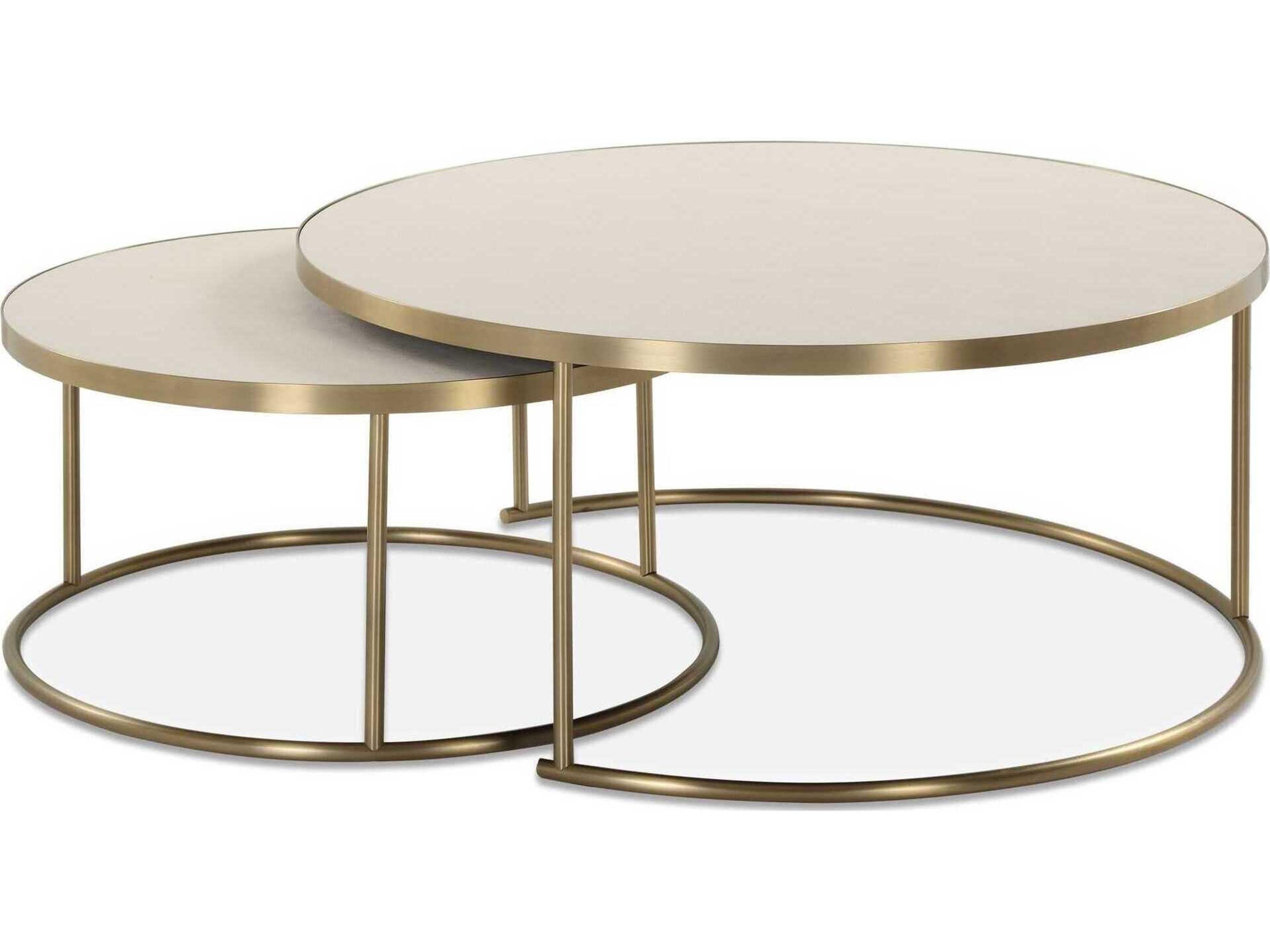 Aragon Round Leather Coffee Table