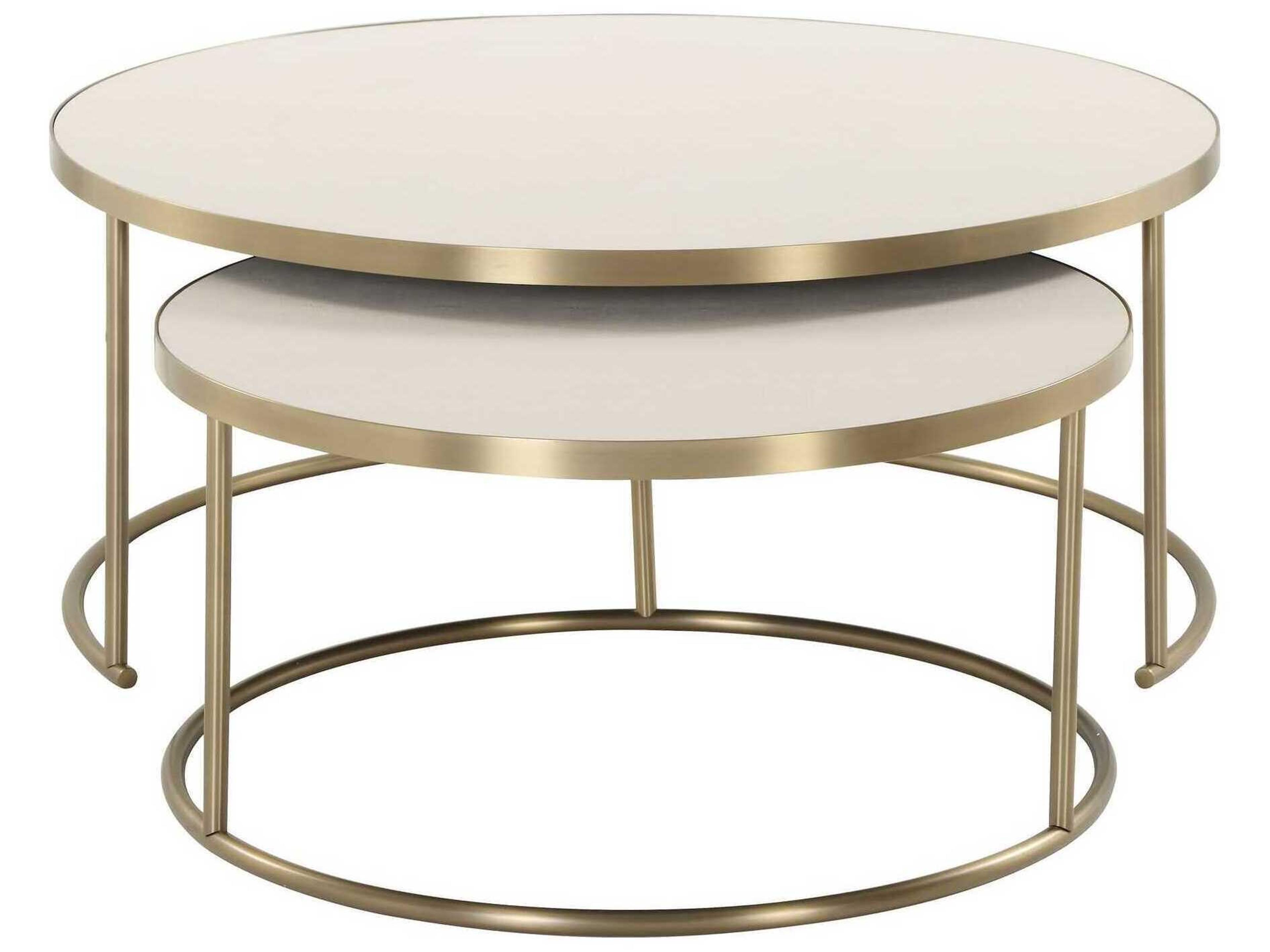 Uttermost Aragon Round Leather Coffee Table