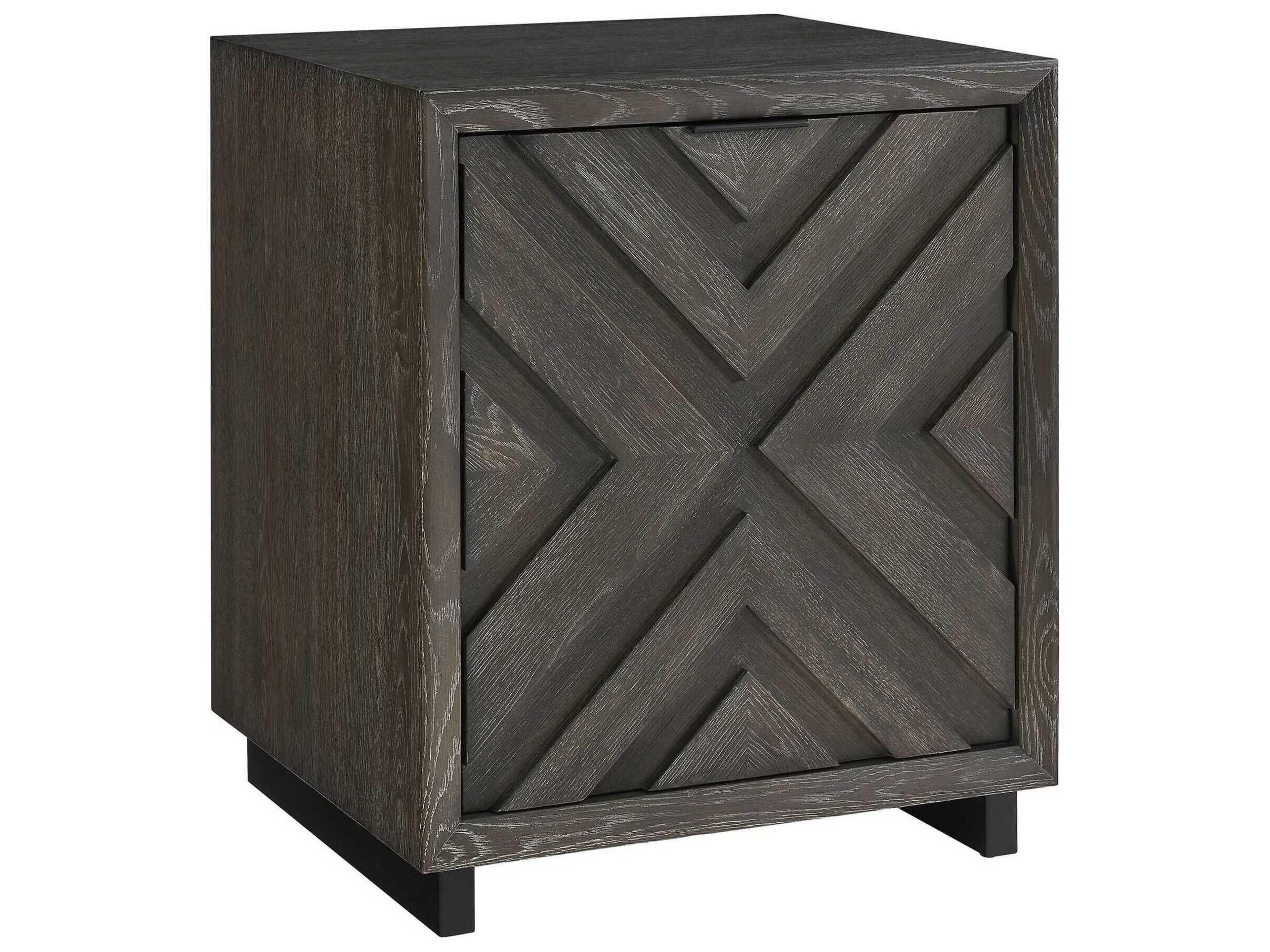 Barrett Black Oak Wood Nightstand