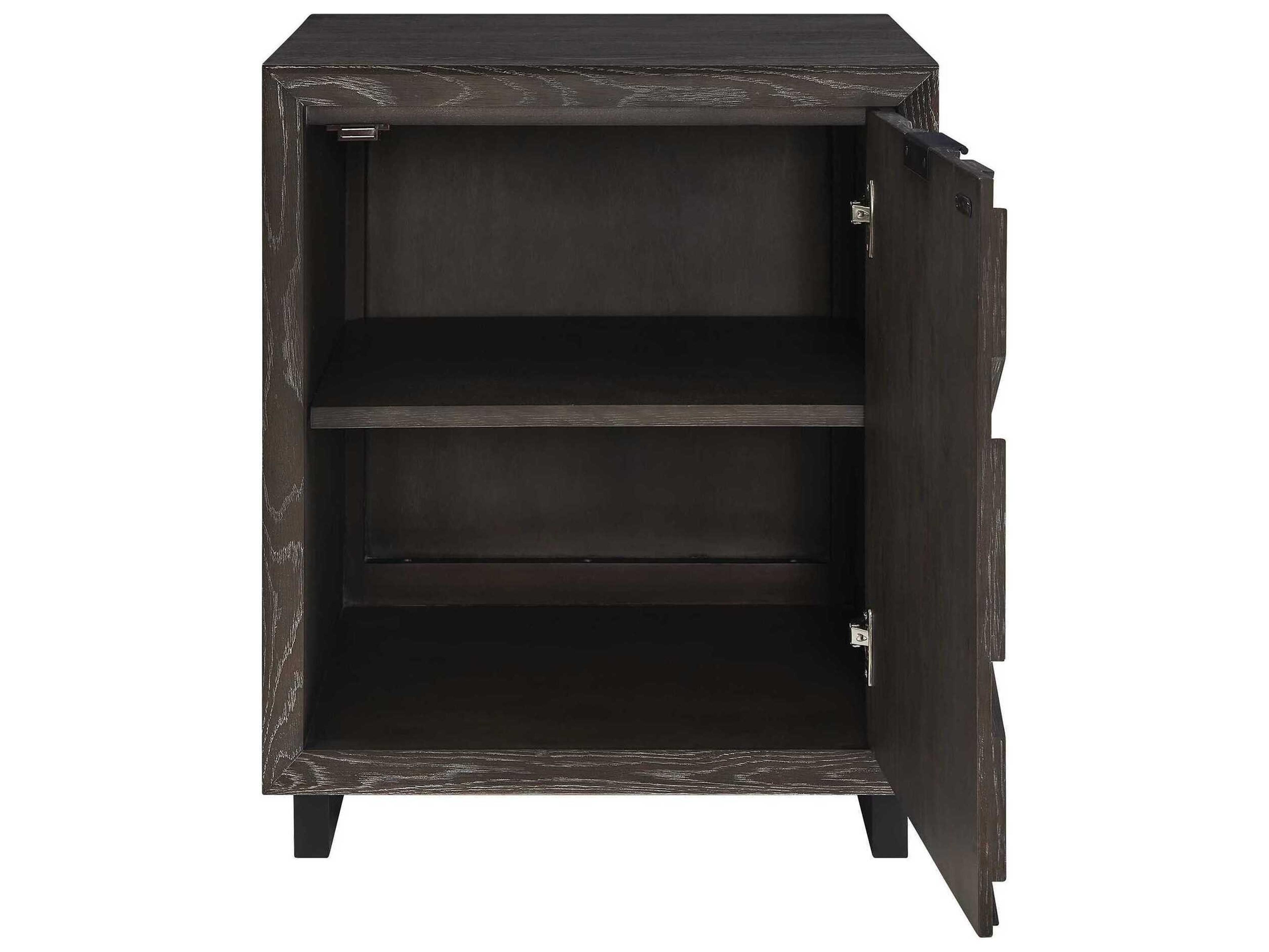 Uttermost Barrett Black Oak Wood Nightstand