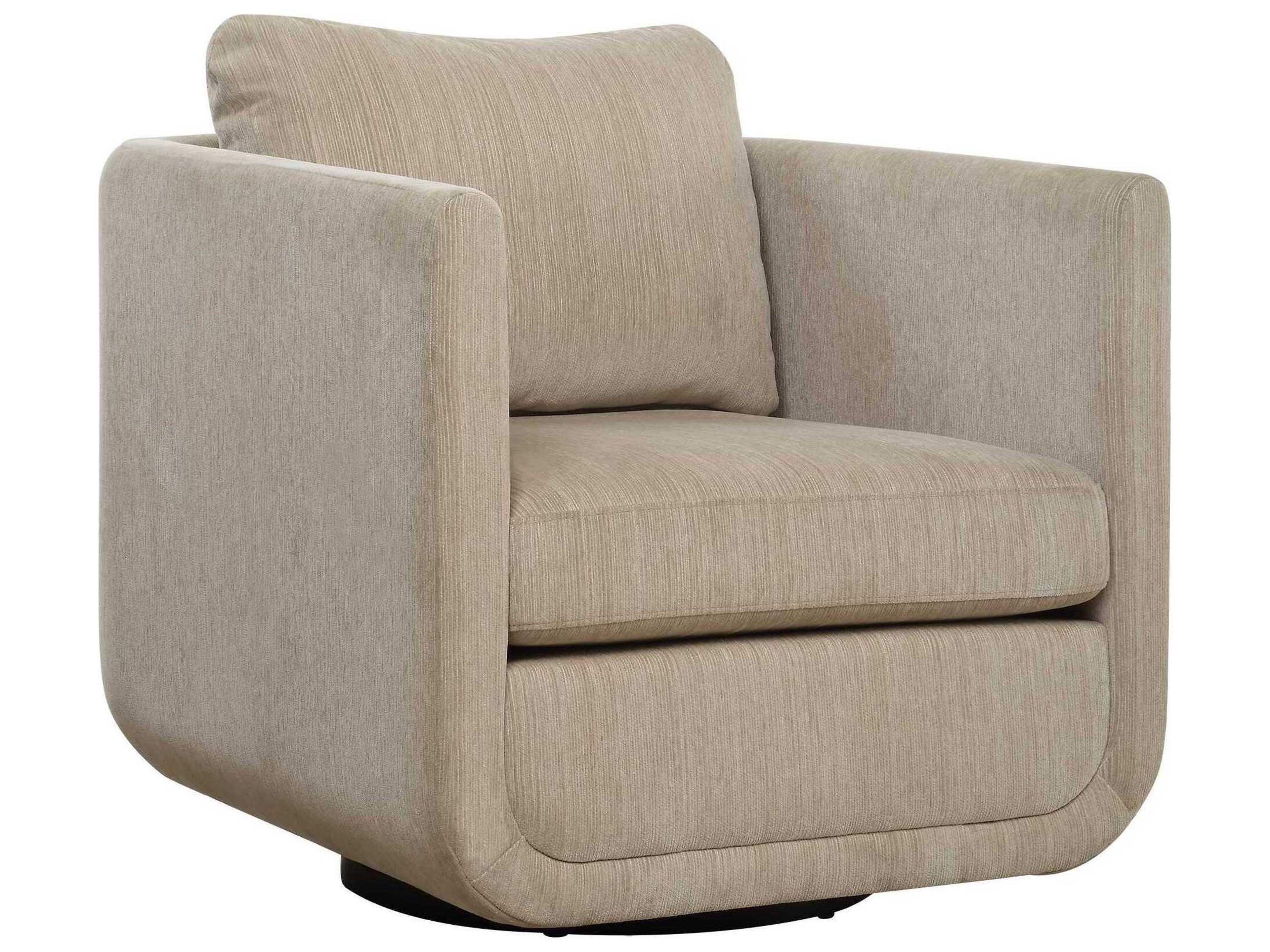 Abound Swivel White Accent Chair