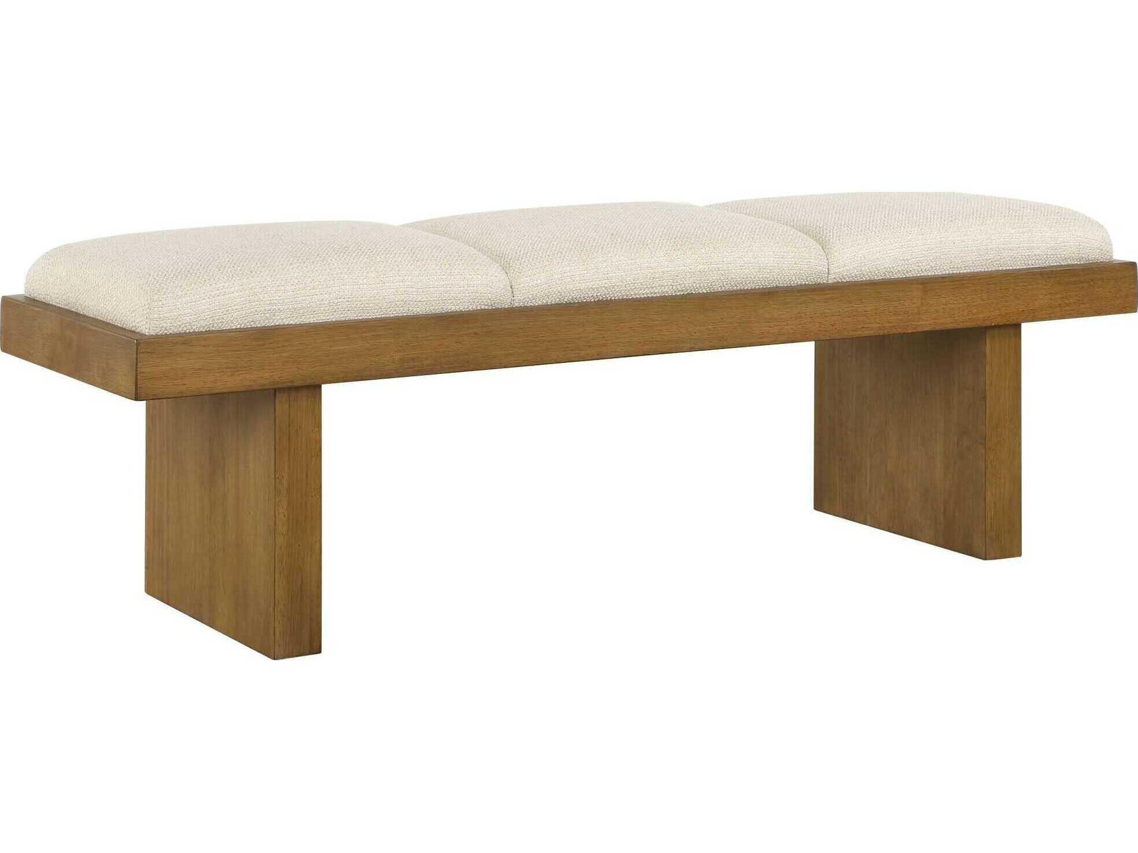 Haden Ivory White Upholstered Accent Bench