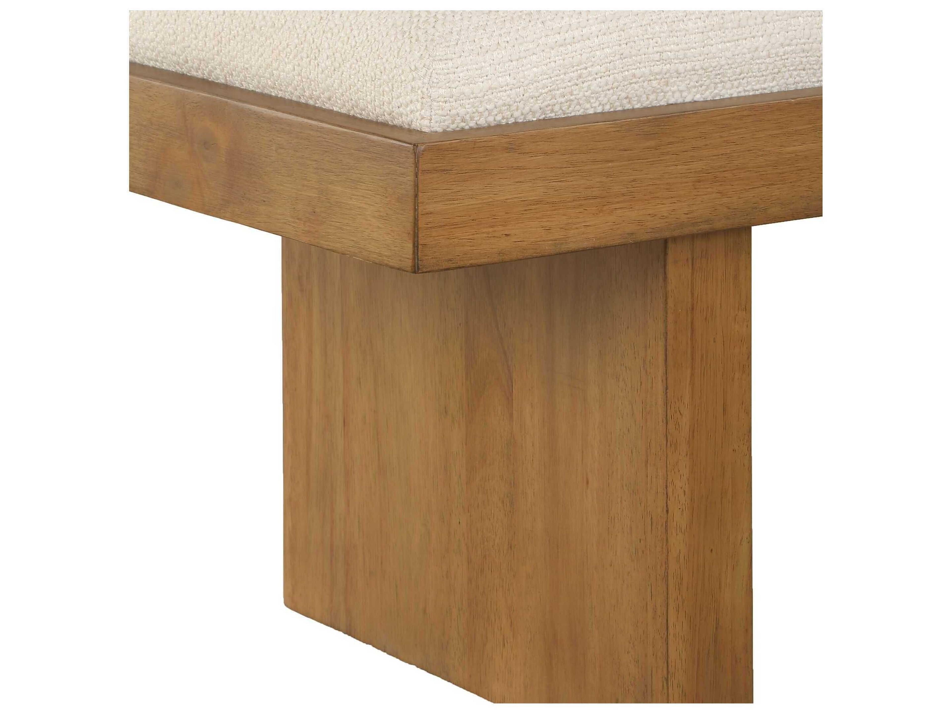 Uttermost Haden Ivory White Upholstered Accent Bench