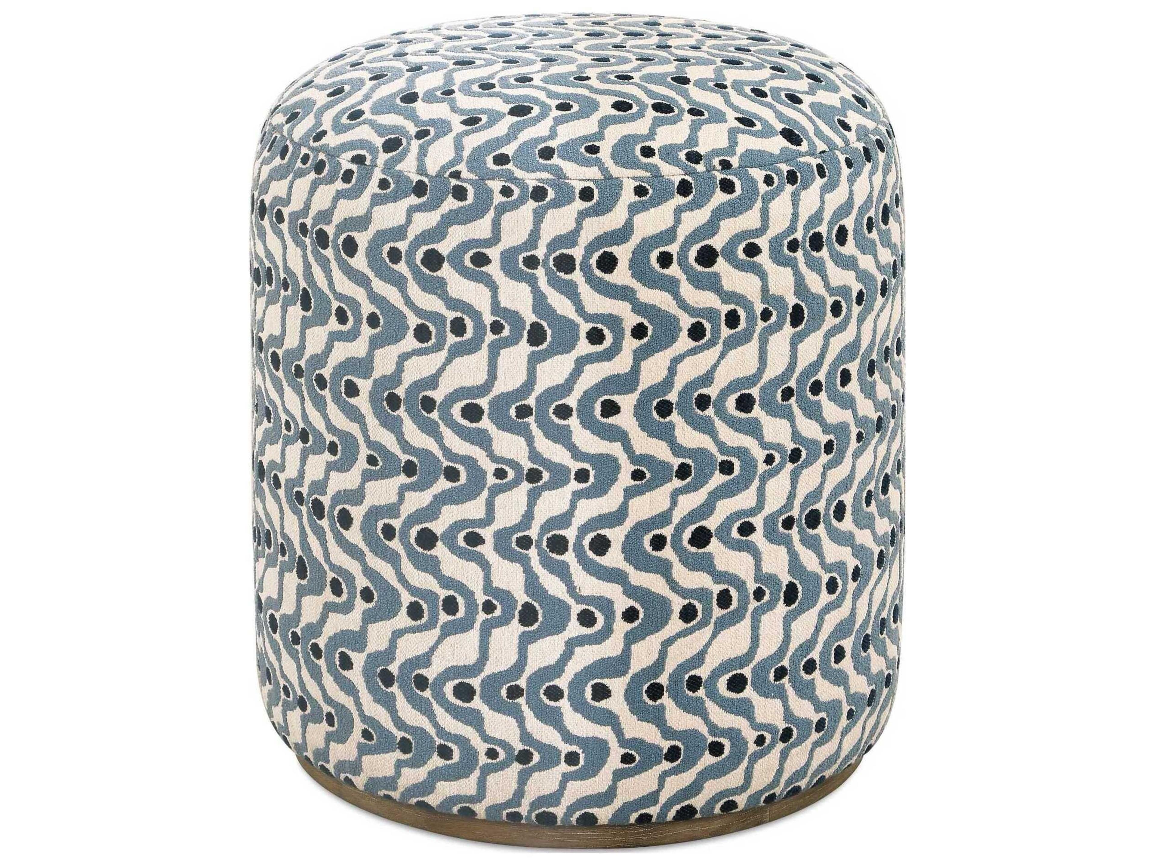 Cas Blue Upholstered Ottoman