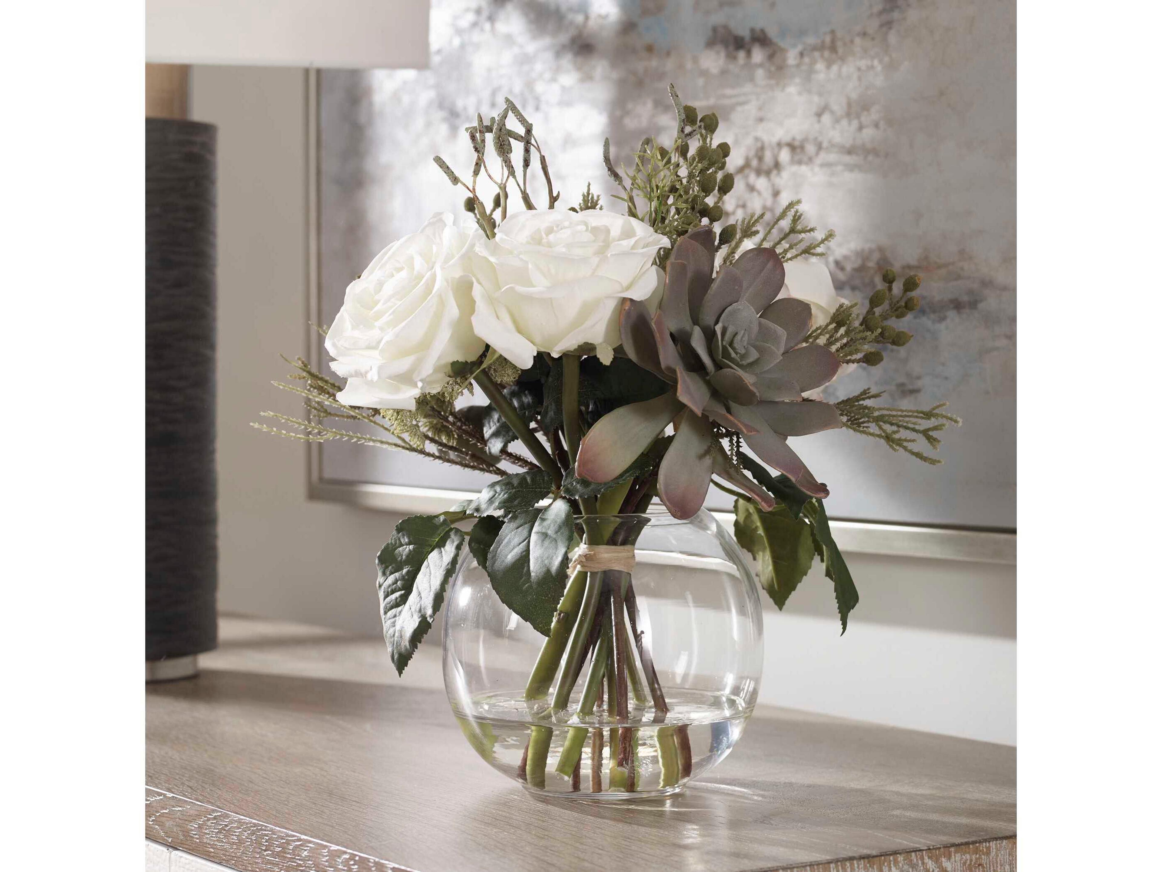 Uttermost Belmonte Floral Bouquet and Vase