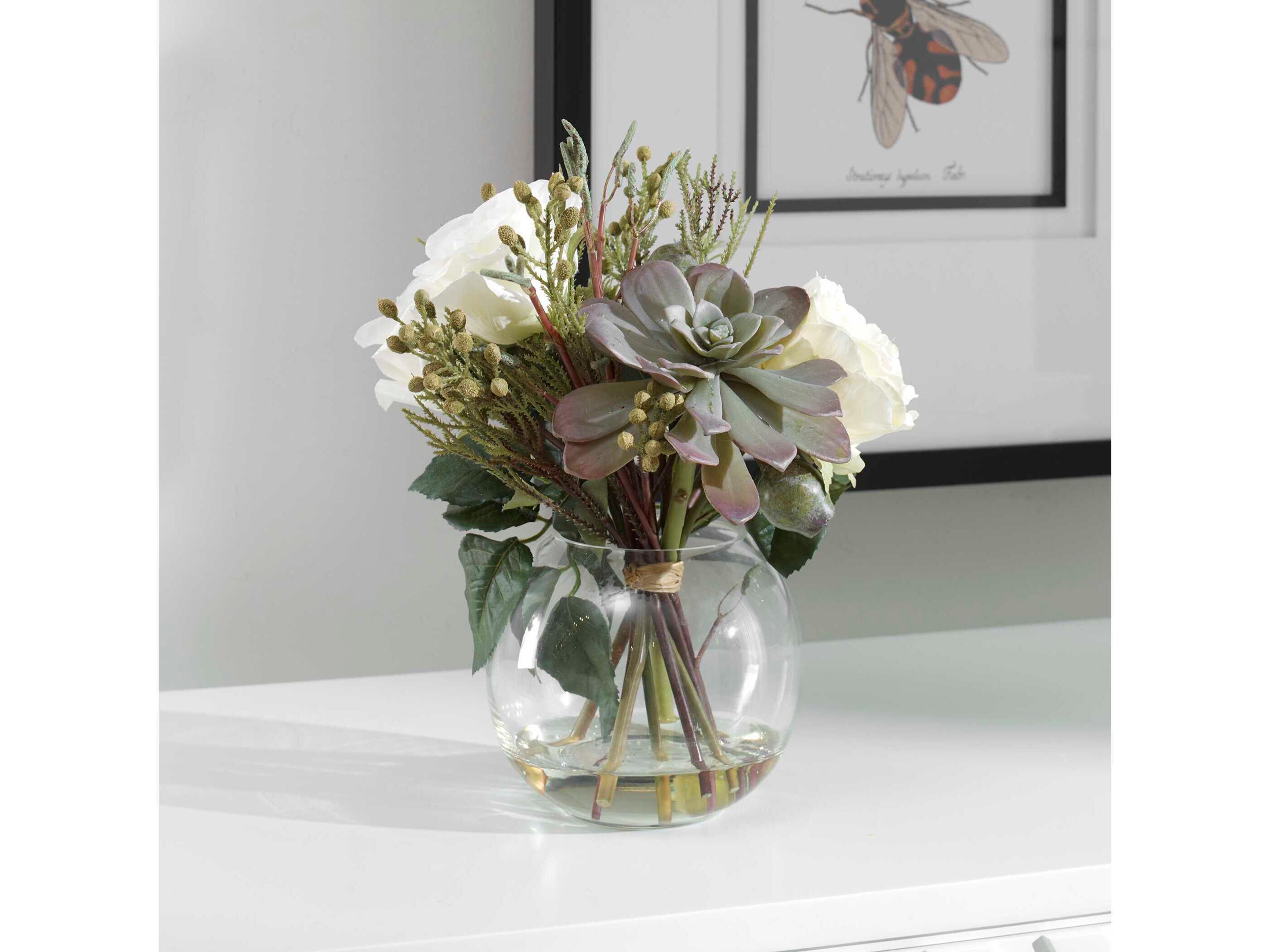 Uttermost Belmonte Floral Bouquet and Vase