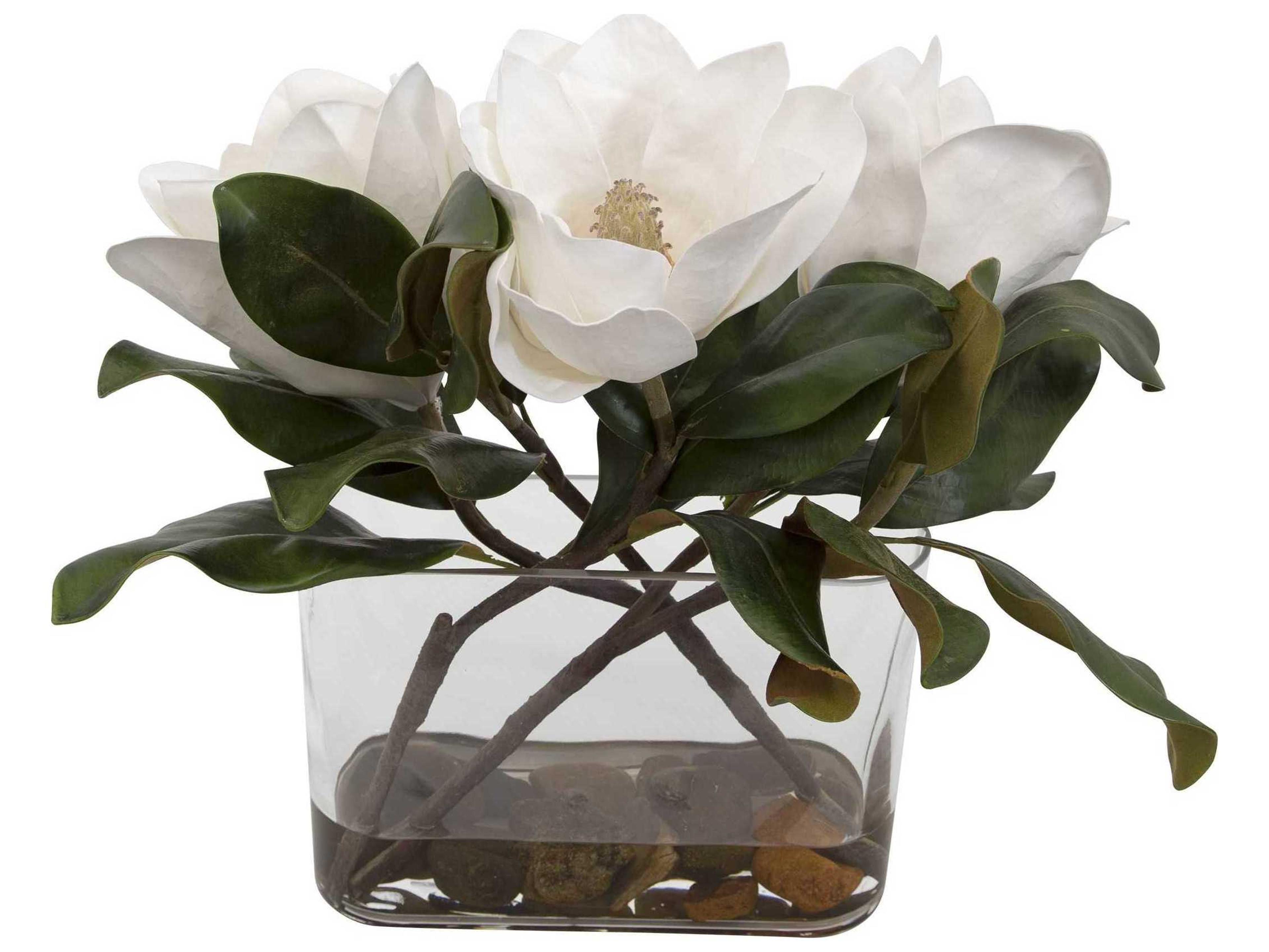 Uttermost Clear Middleton Magnolia Flower Centerpiece