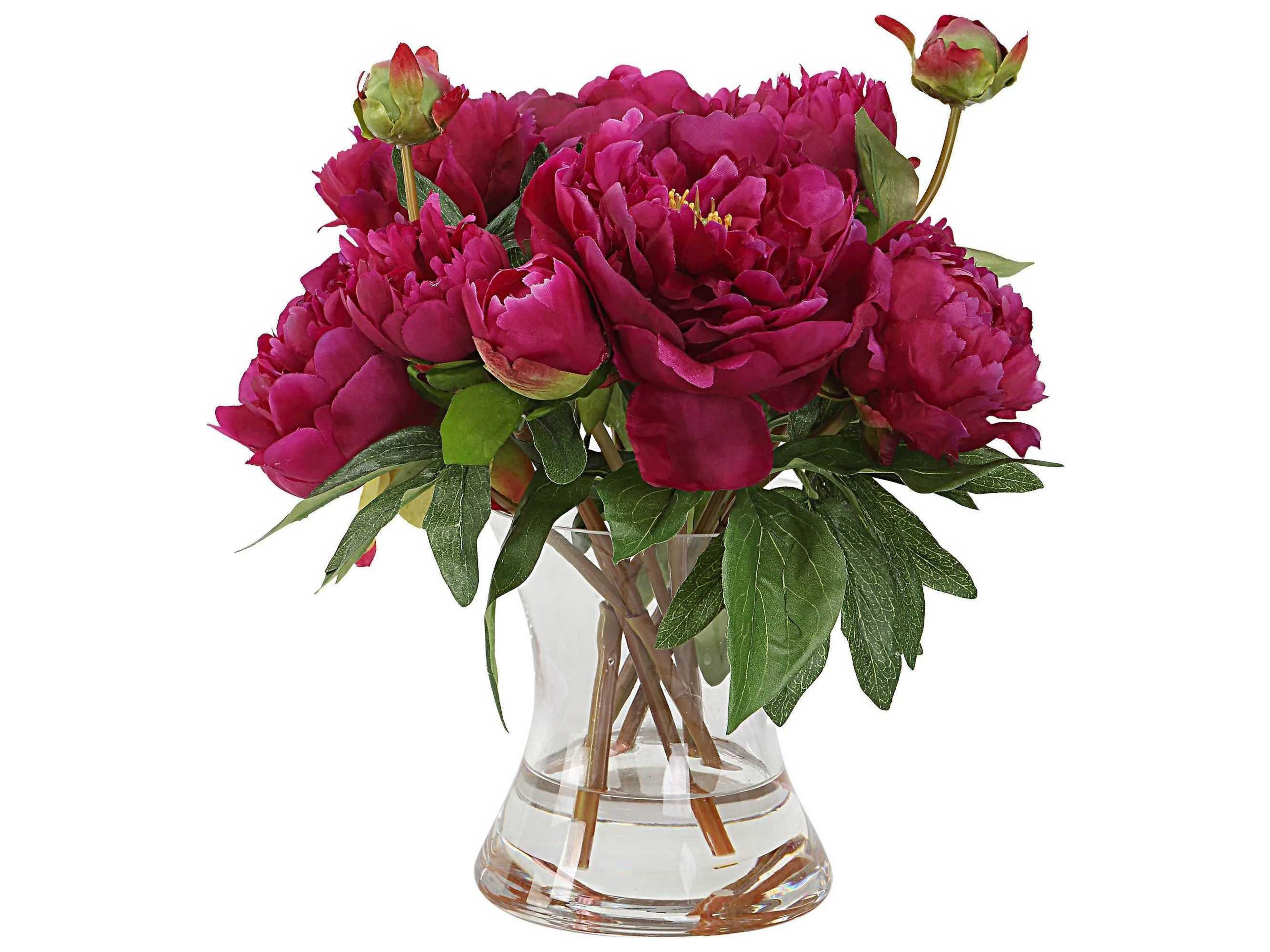 Uttermost Prima Peony Clear Glass Peony Bouquet Decorative Accent
