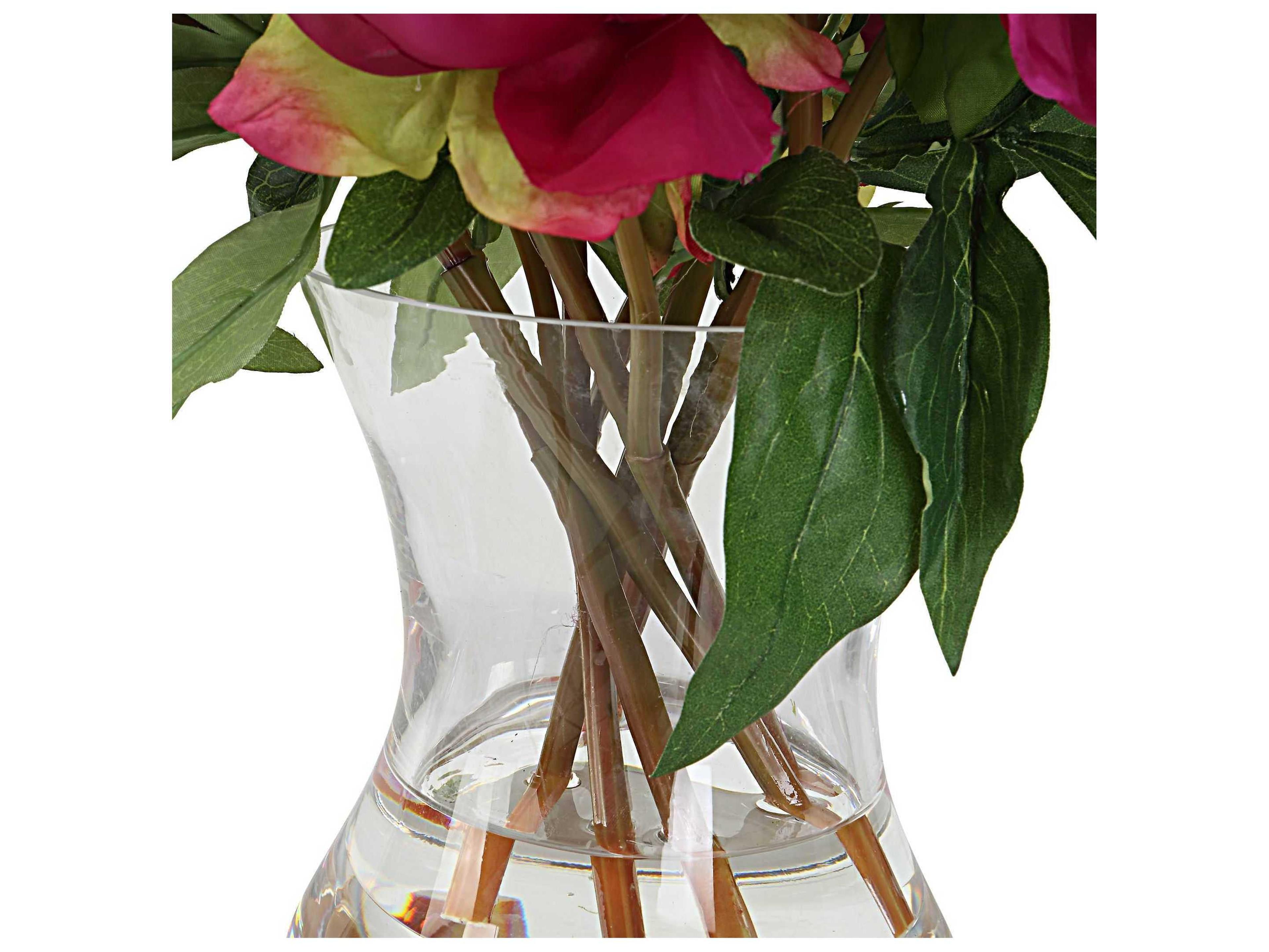 Uttermost Prima Peony Clear Glass Peony Bouquet Decorative Accent