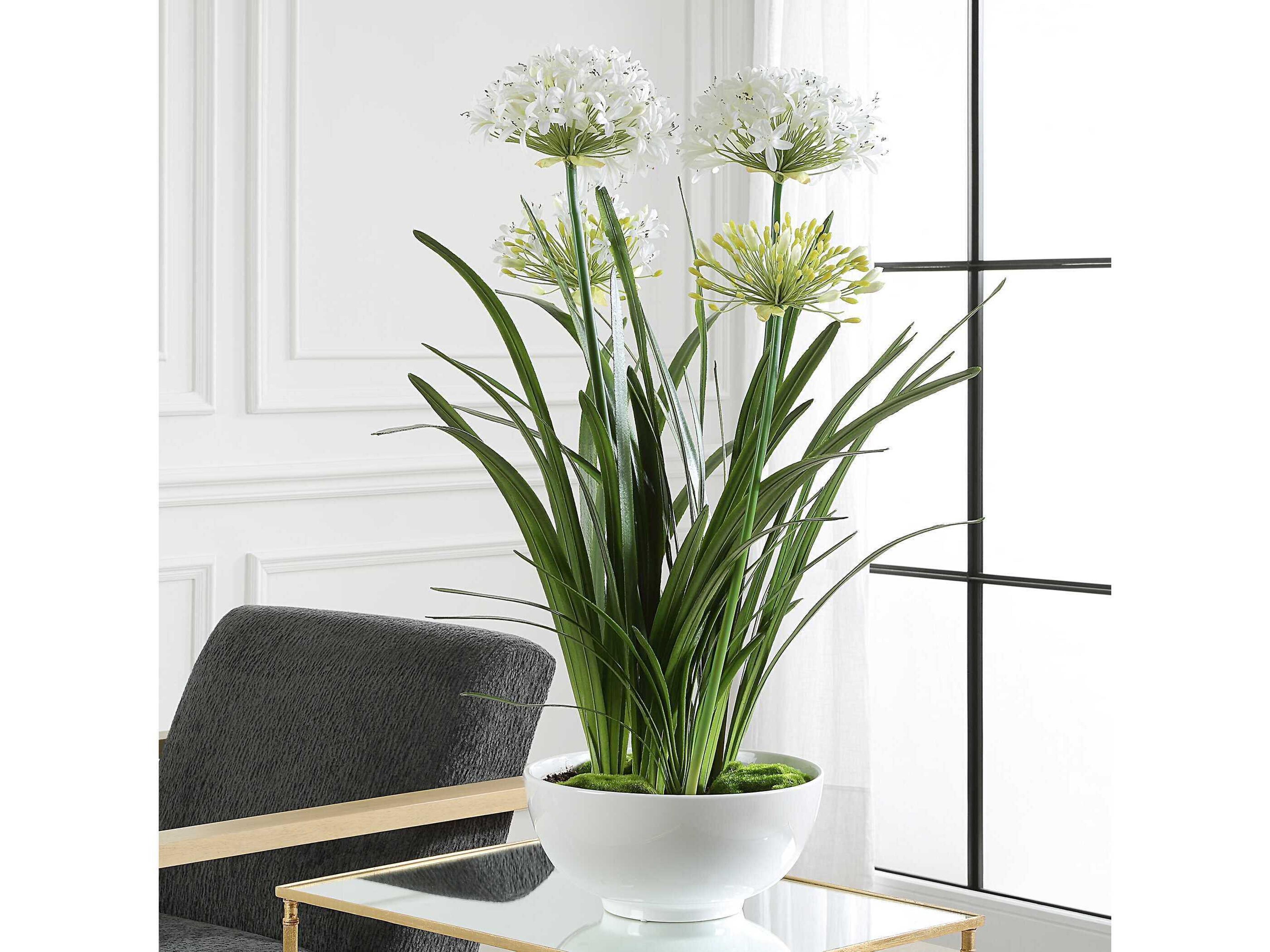 Uttermost Purity Agapanthus Centerpiece
