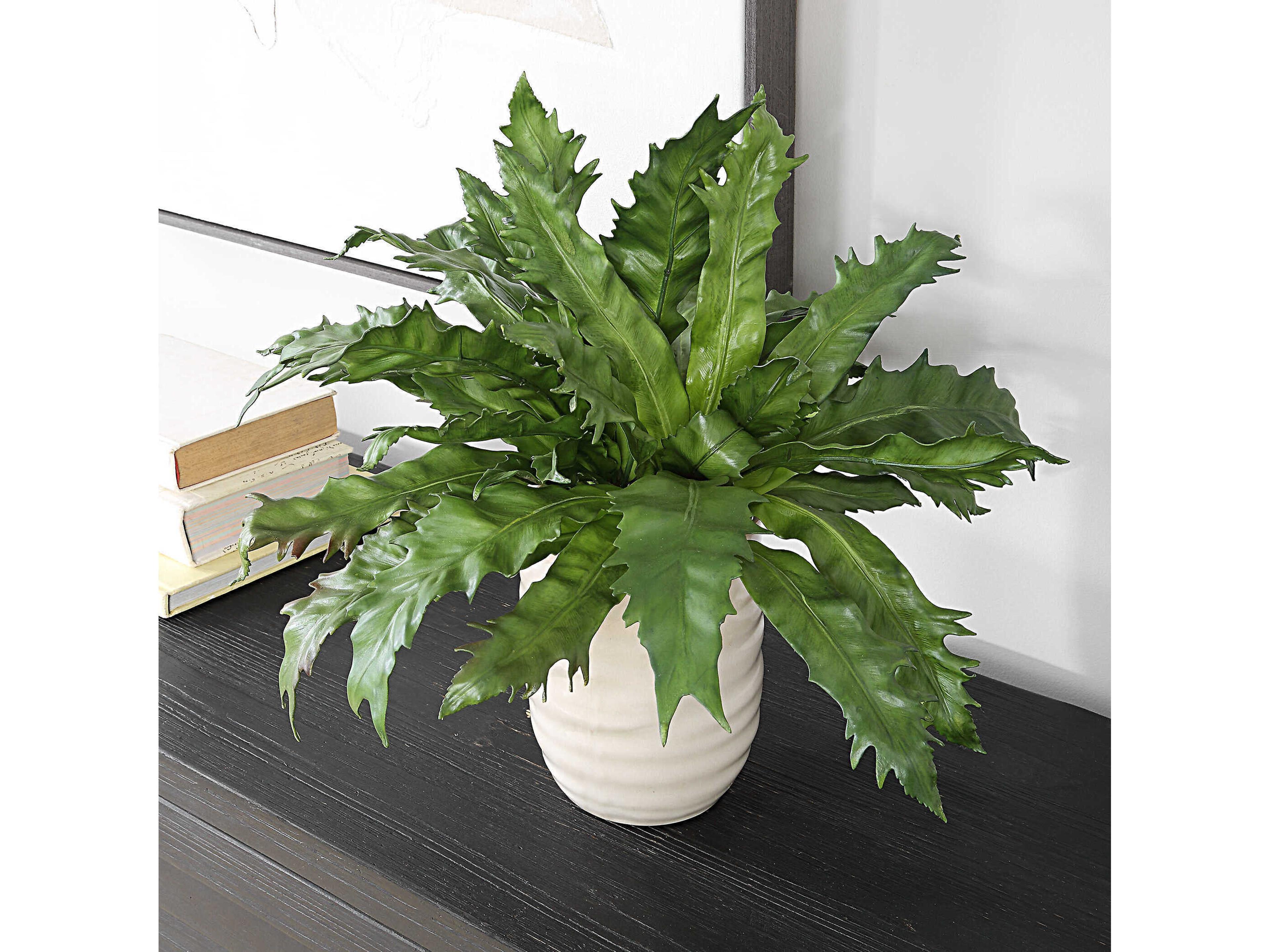 Uttermost Verdure Fern In Glazed Pot