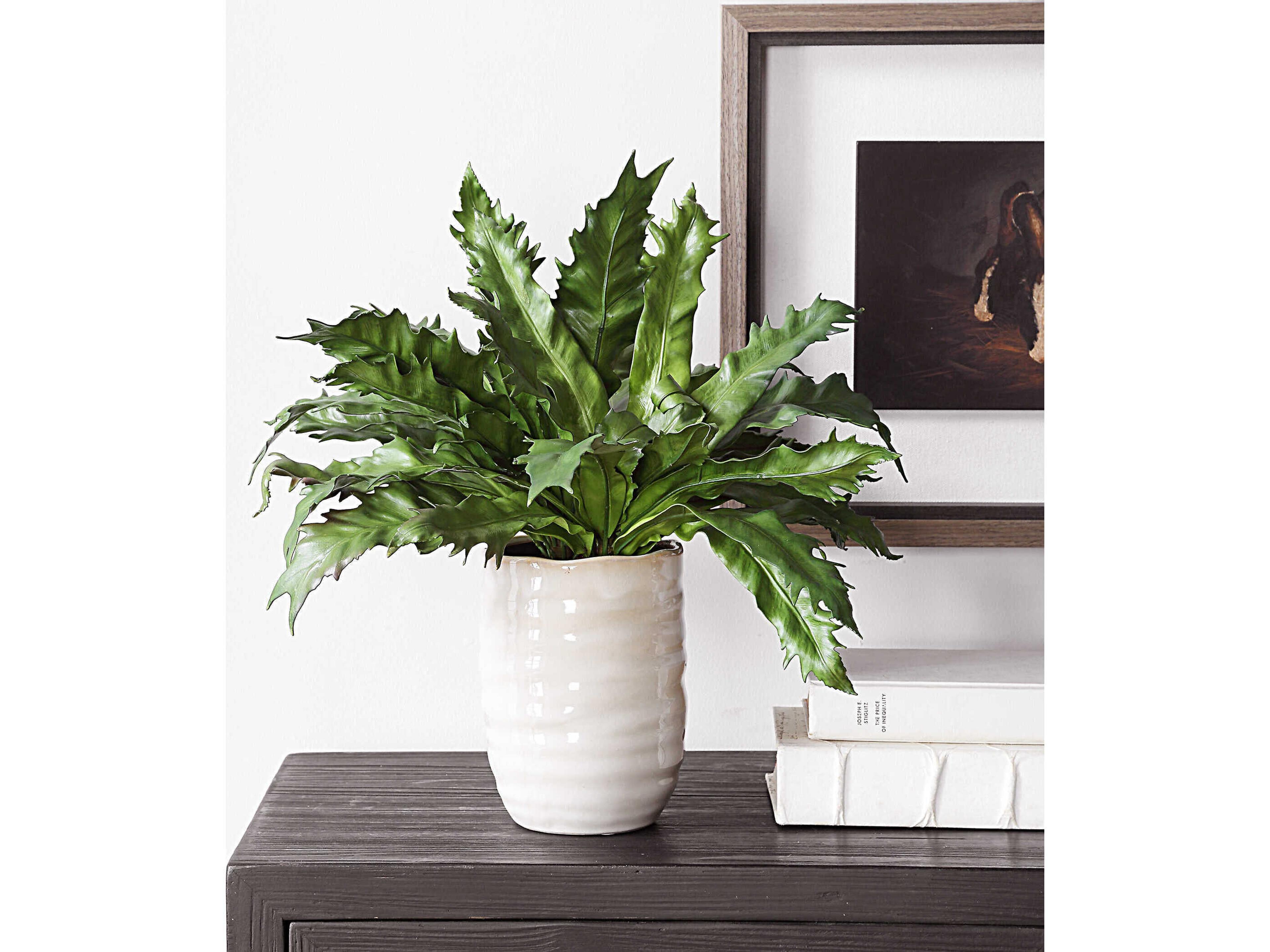 Uttermost Verdure Fern In Glazed Pot