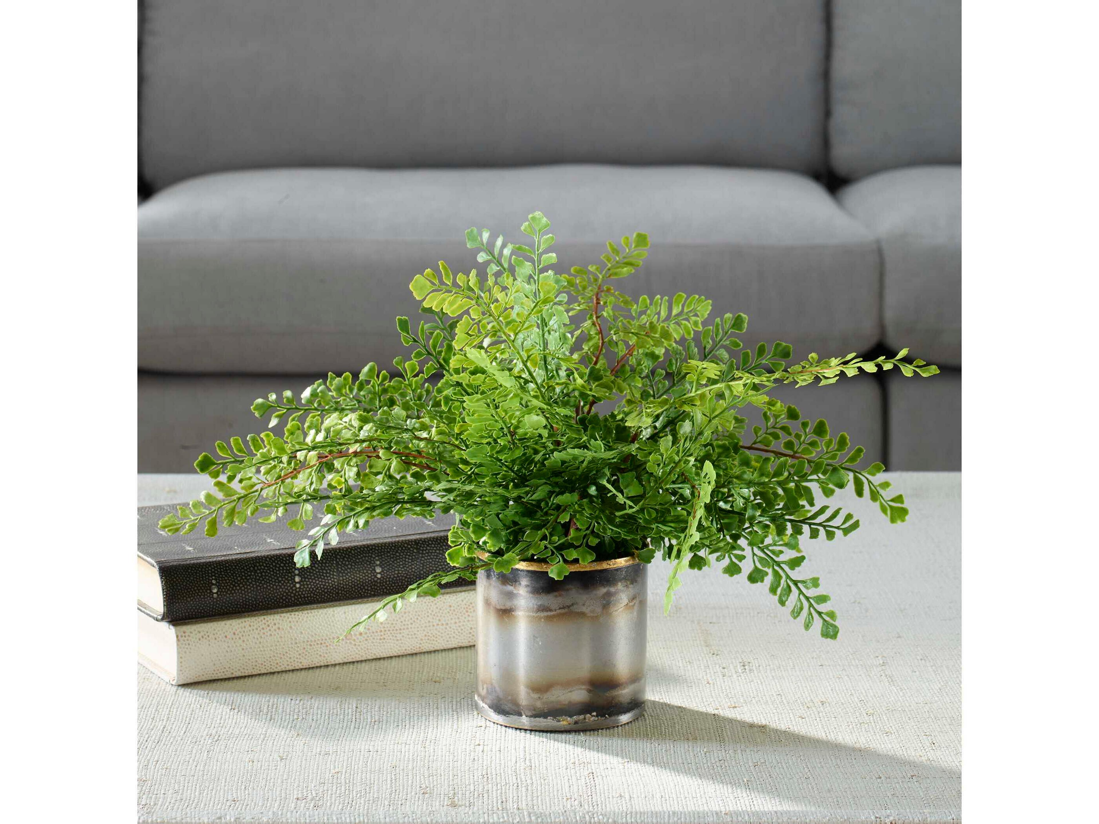 Uttermost Maidenhair Fern In Oxidized Container