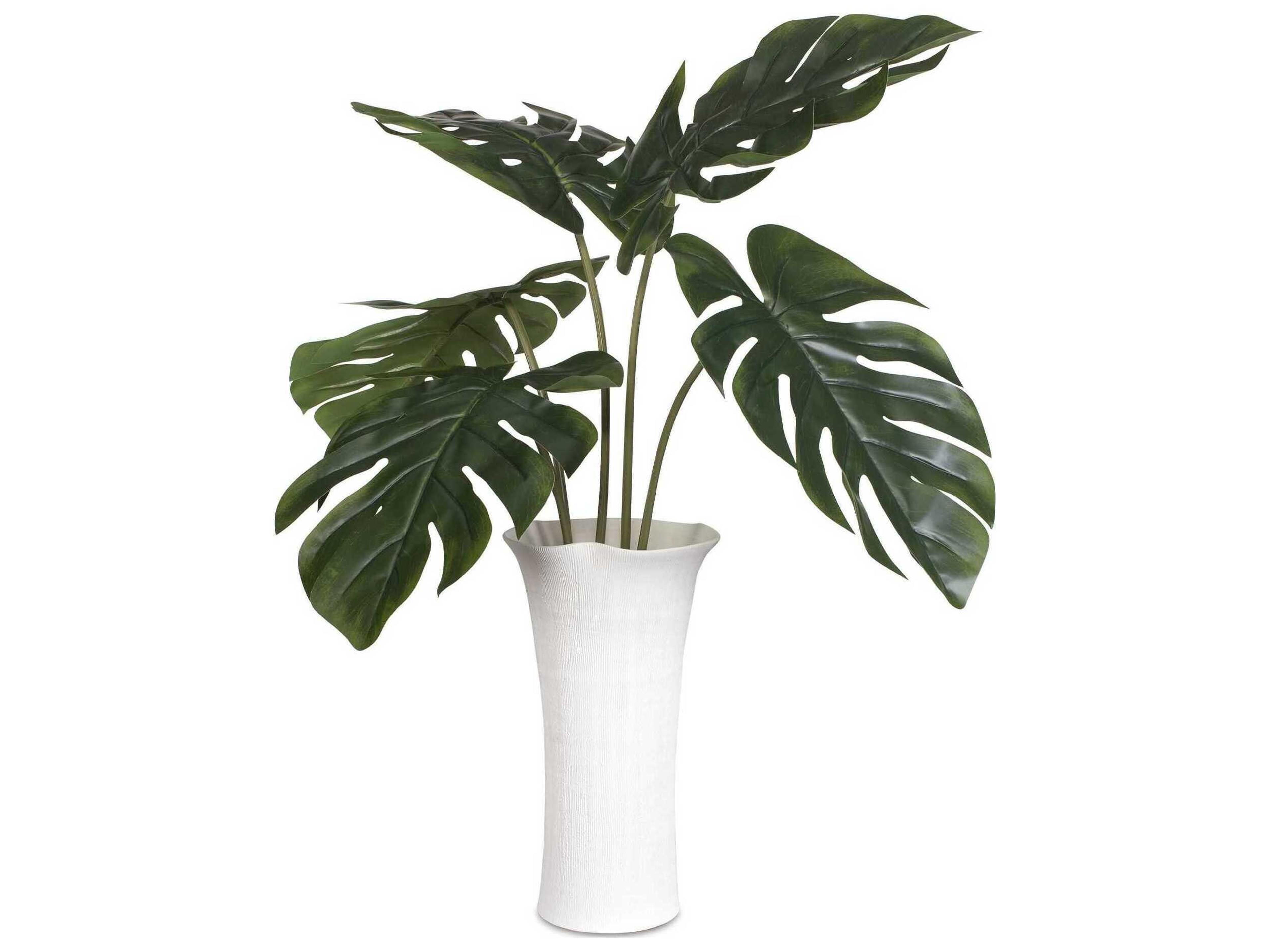 Muse Monstera White Vase Centerpiece