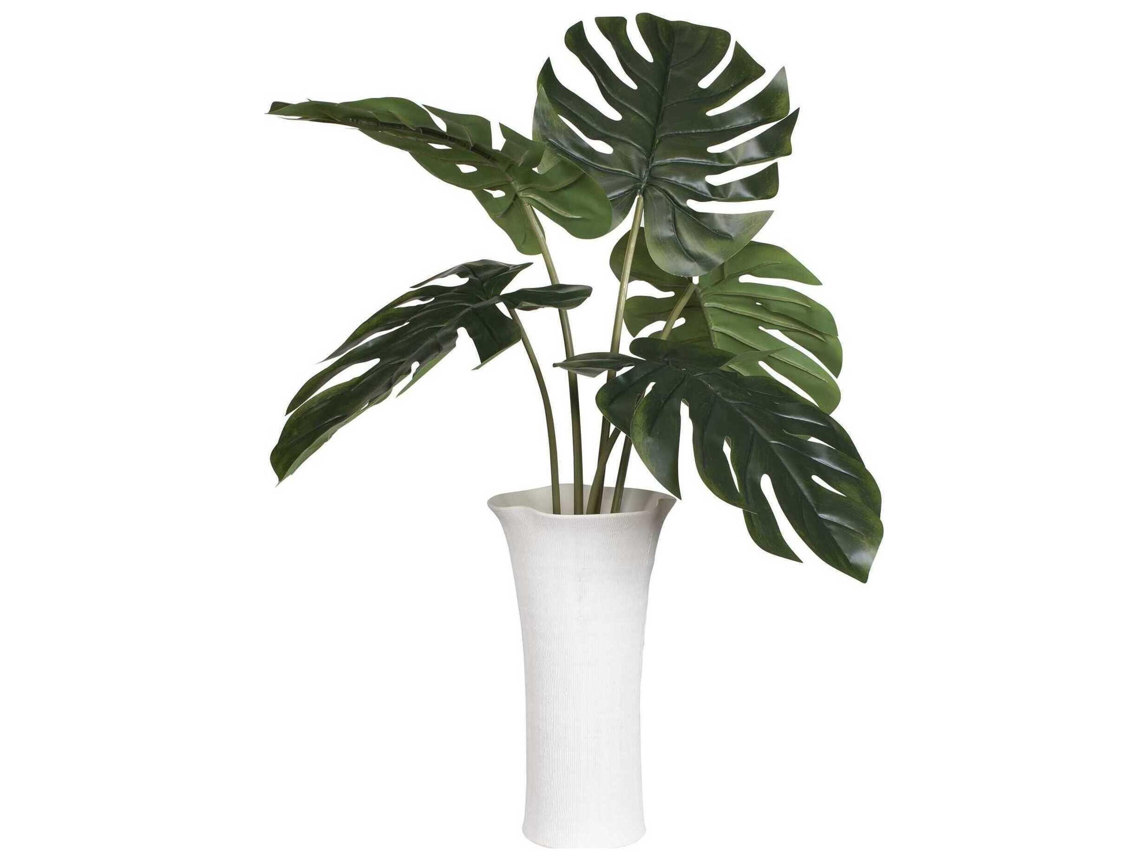 Uttermost Muse Monstera White Vase Centerpiece