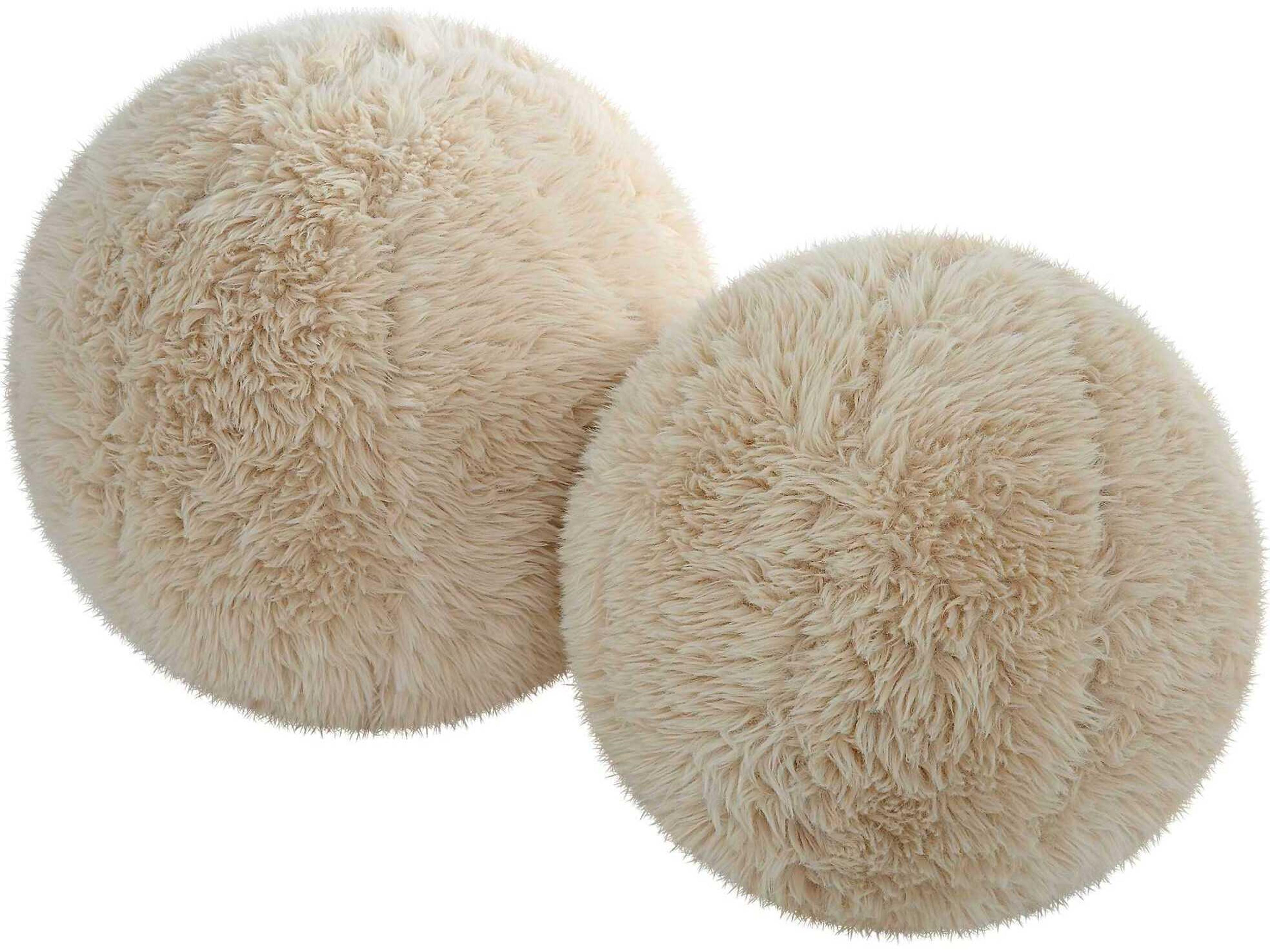 Abide Ball Sheepskin Pillows Set of 2