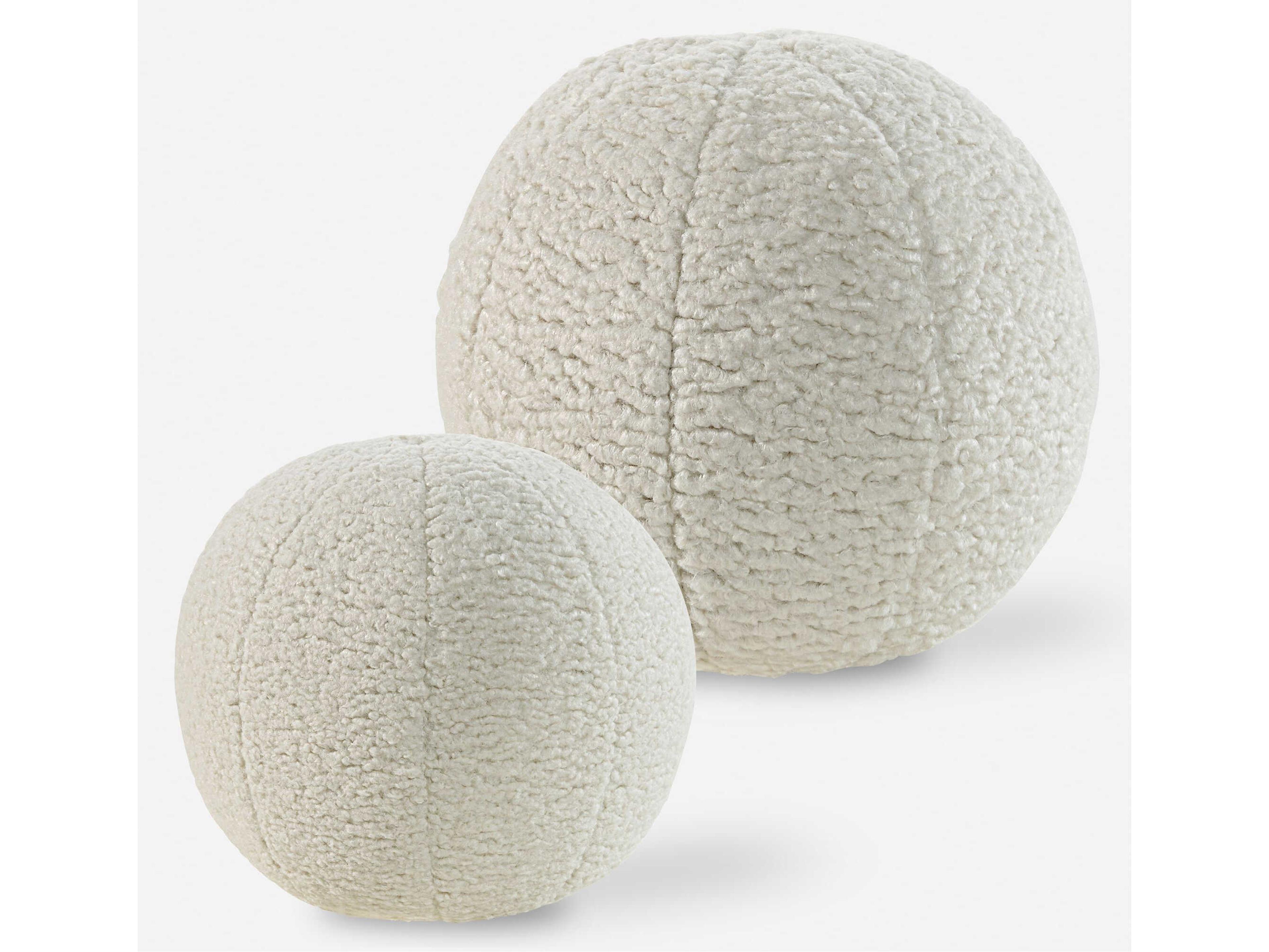 Uttermost Capra Ball Sheepskin Pillows Set of 2