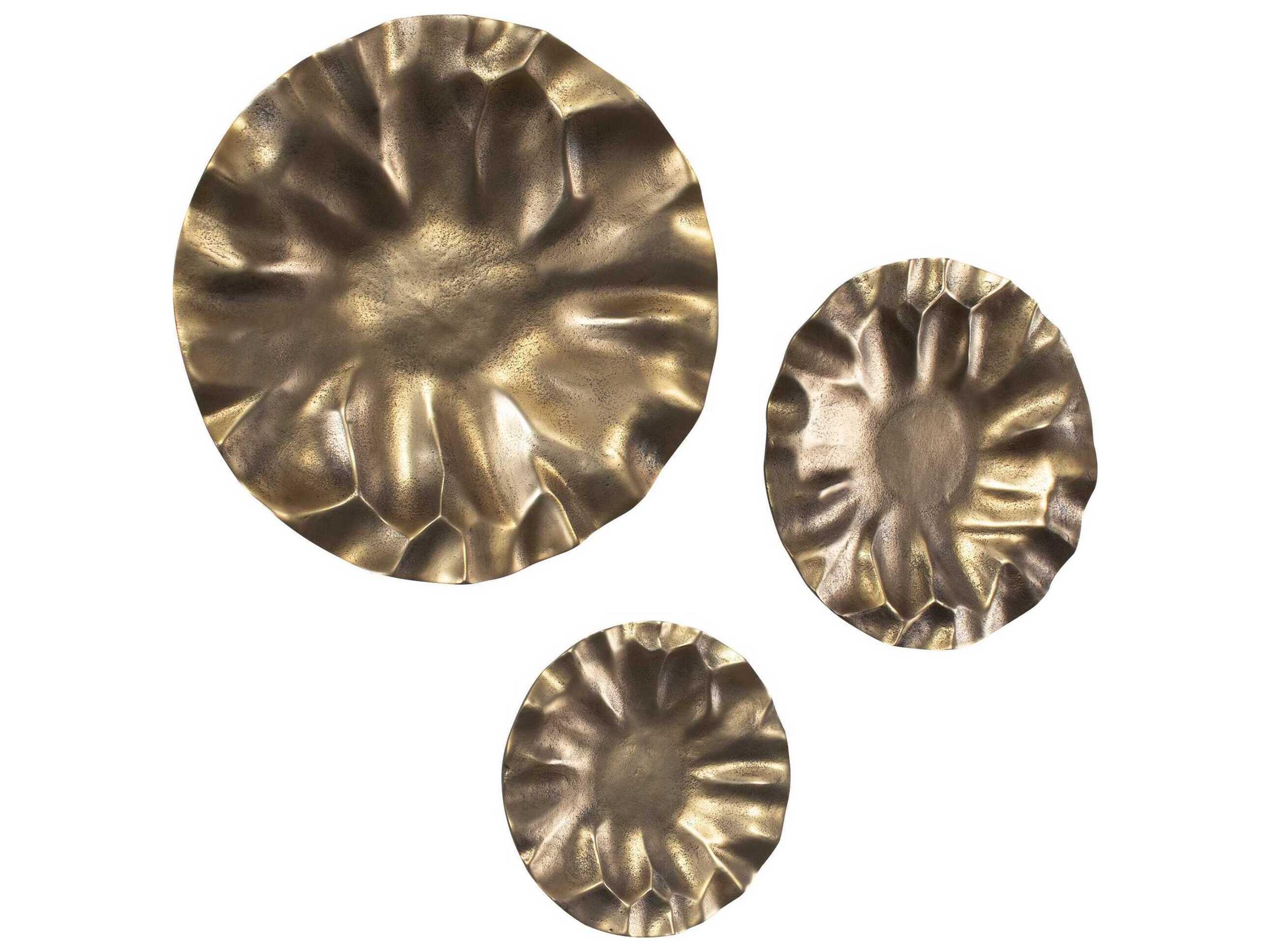Uttermost Outdoor Peonia Outdoor Gold Wall Art Set of 3
