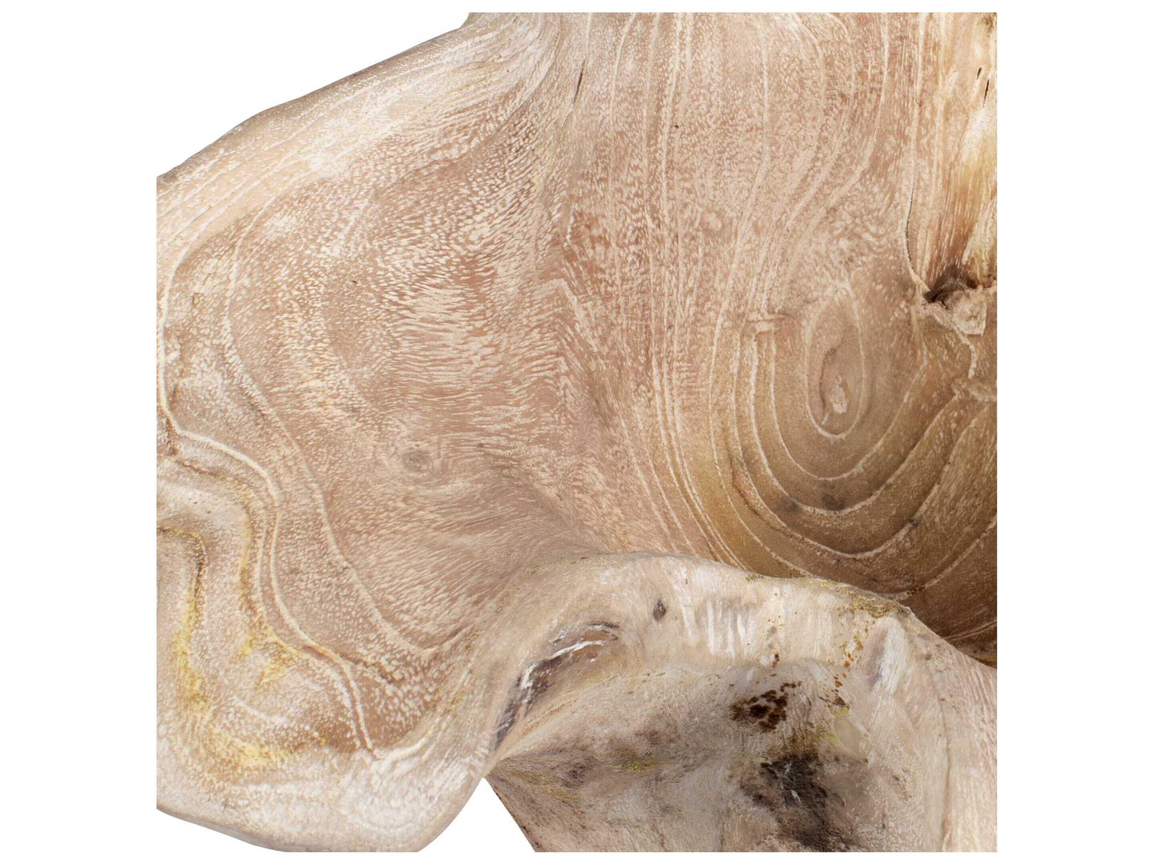 Uttermost Outdoor Teak Flow White Wash Outdoor Bowl