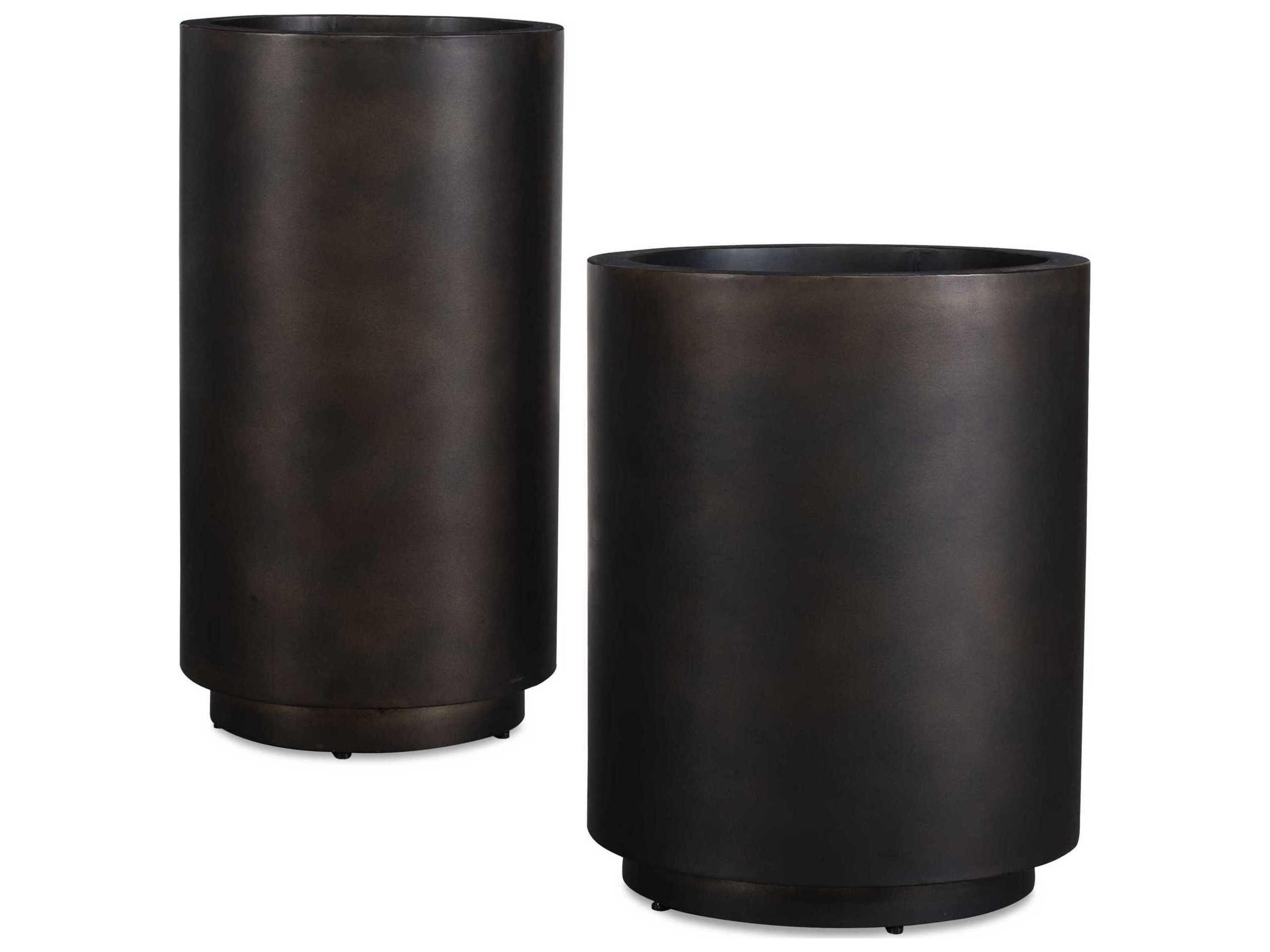 Volcan Matte Bronze Outdoor Planters Set of 2