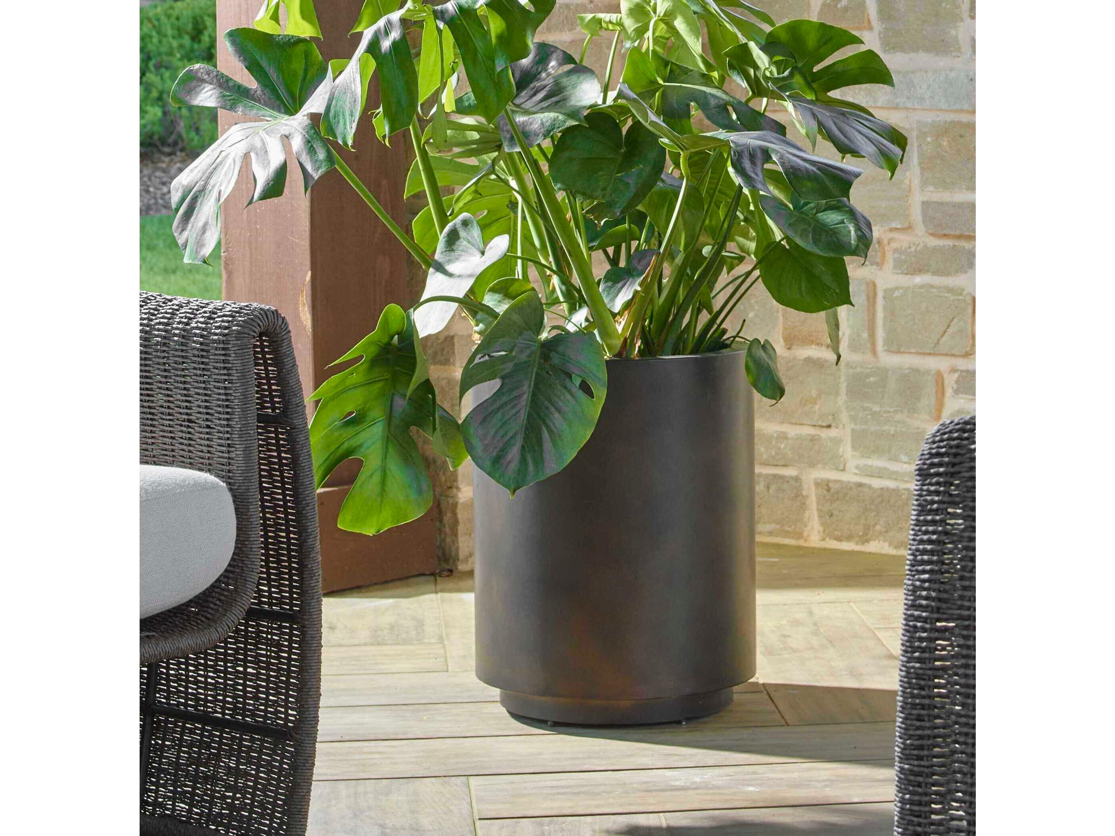 Uttermost Outdoor Volcan Matte Bronze Outdoor Planters Set of 2