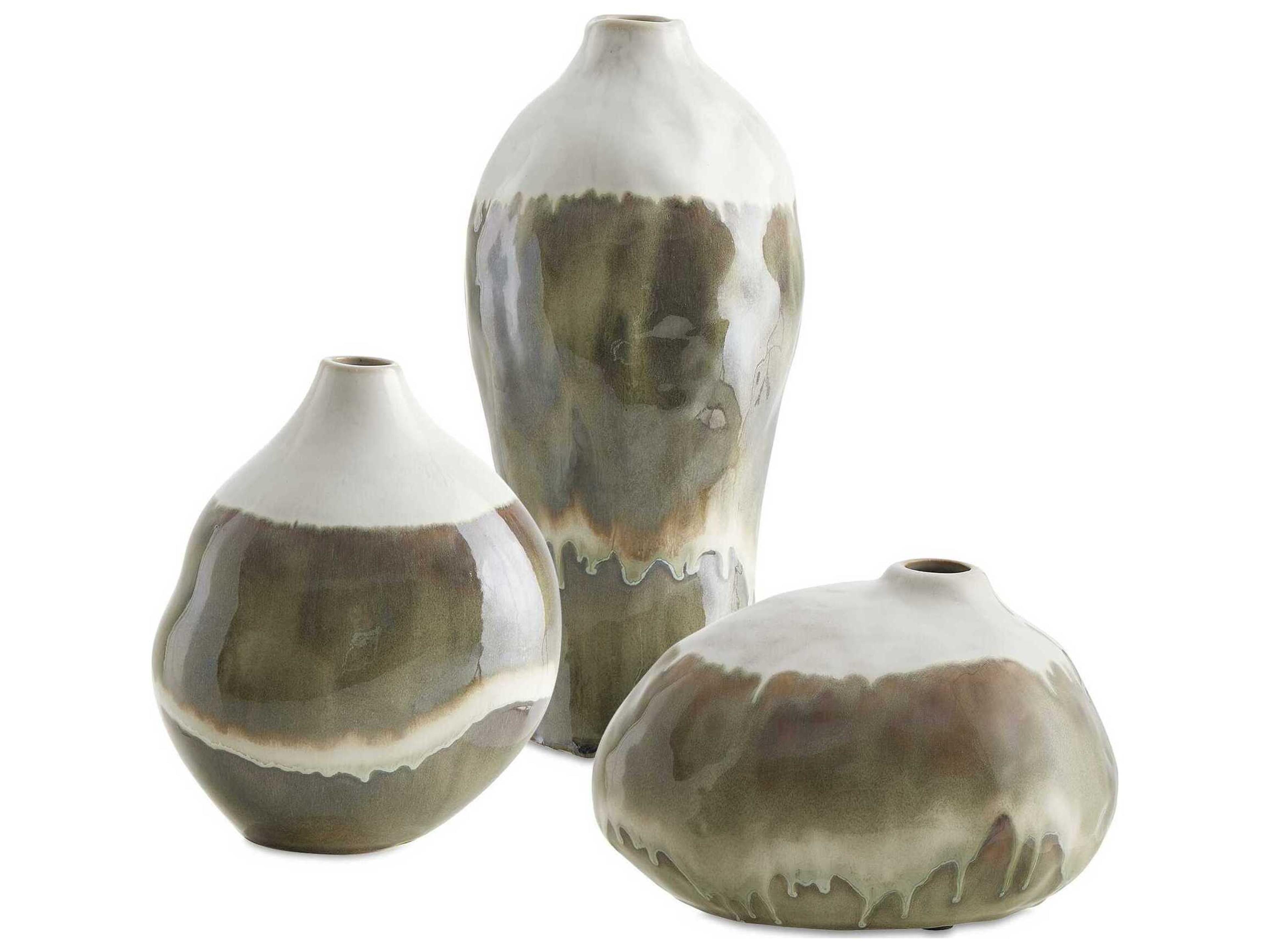 Earthflow Glazed Outdoor Vases Set of 3