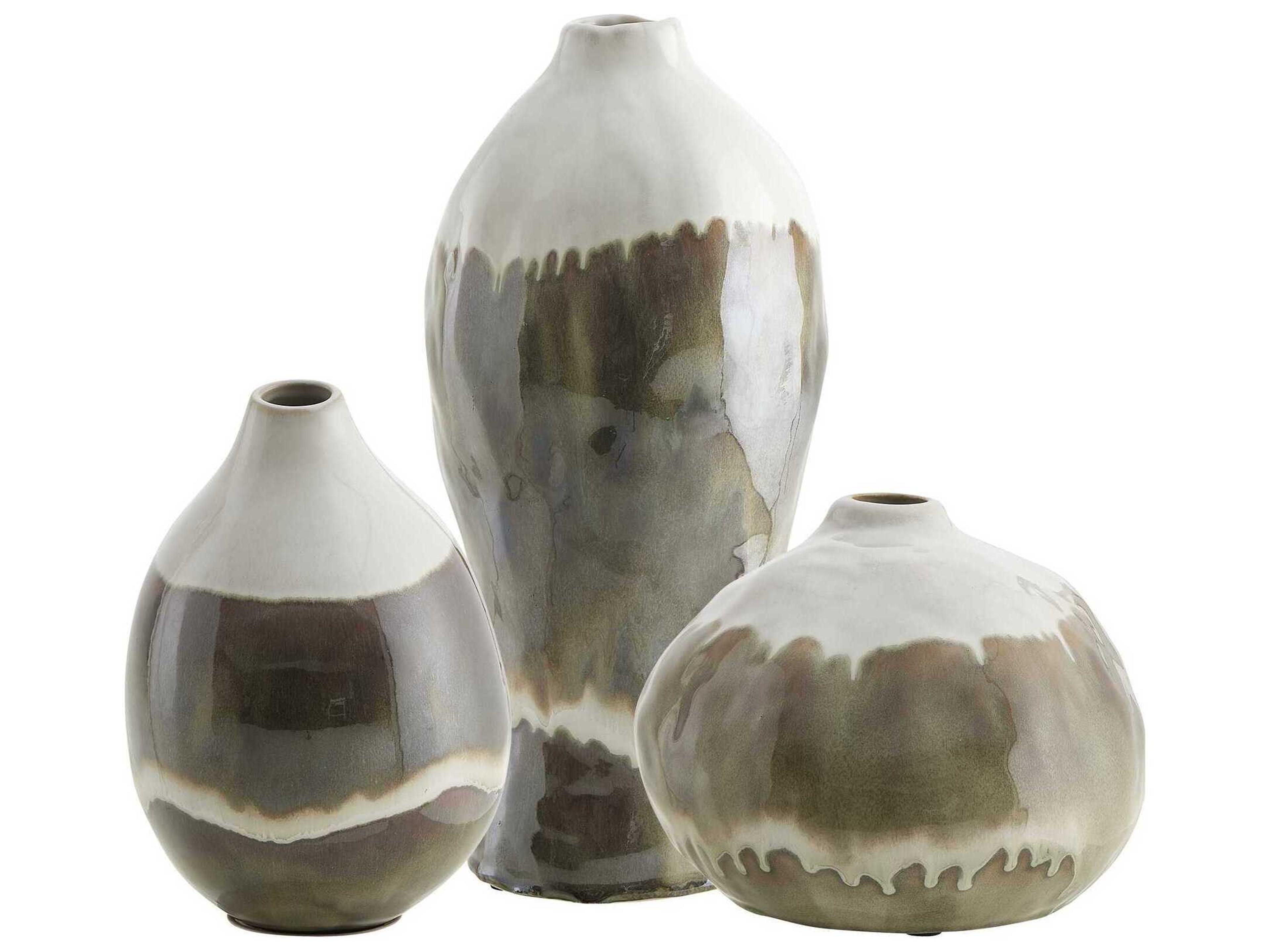Uttermost Outdoor Earthflow Glazed Outdoor Vases Set of 3
