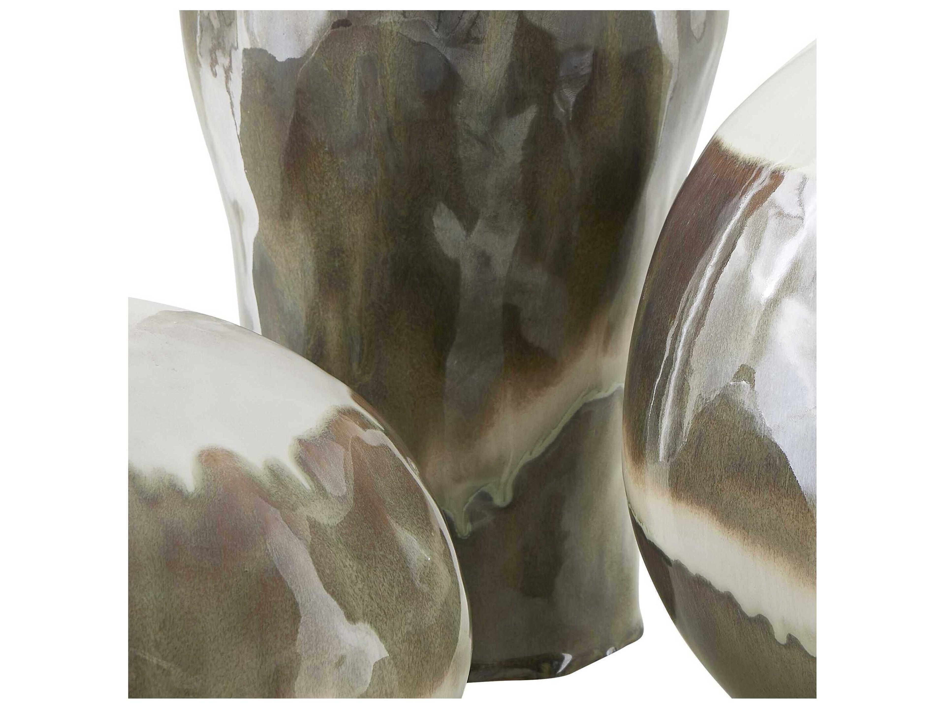 Uttermost Outdoor Earthflow Glazed Outdoor Vases Set of 3