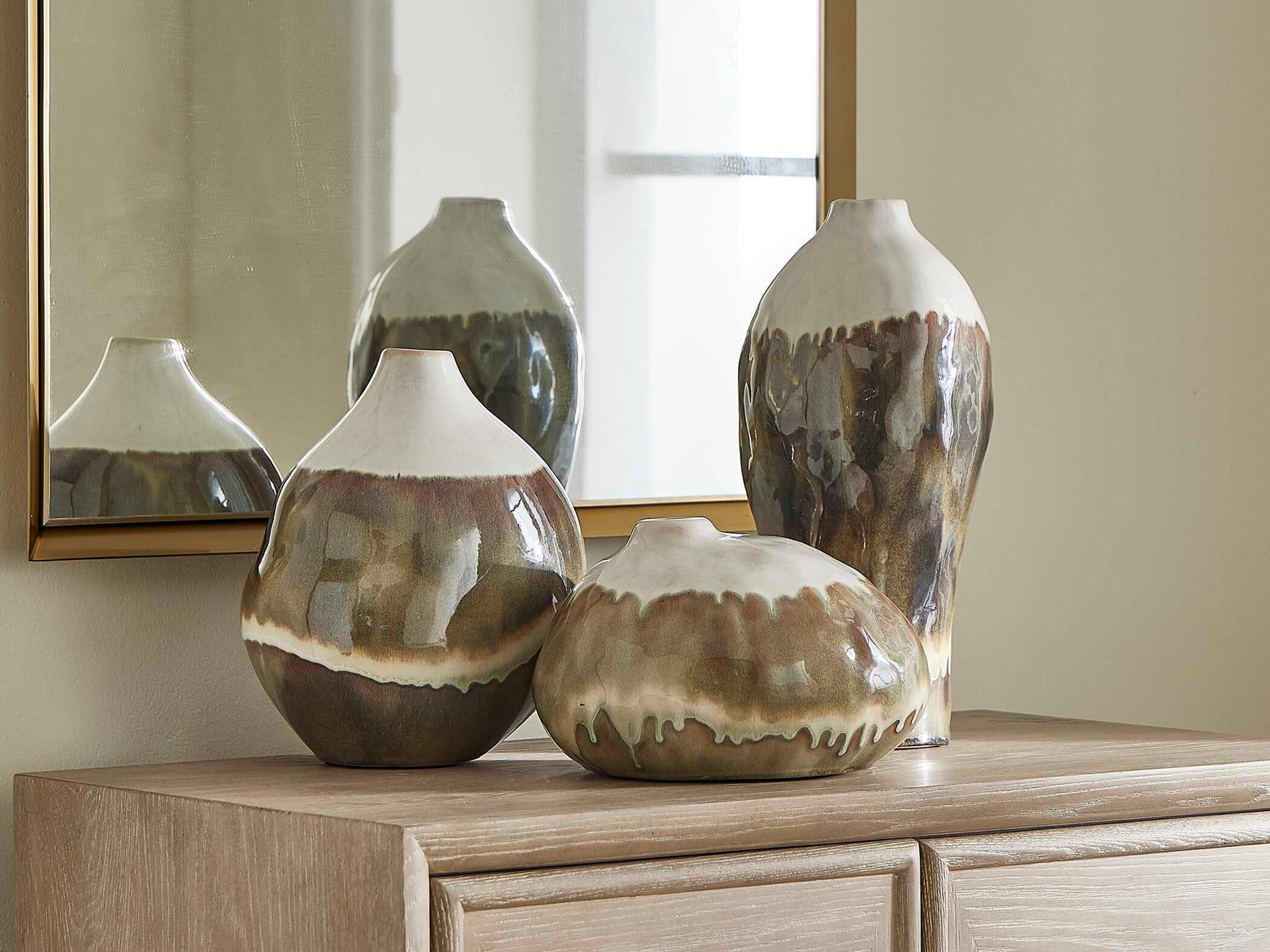 Uttermost Outdoor Earthflow Glazed Outdoor Vases Set of 3