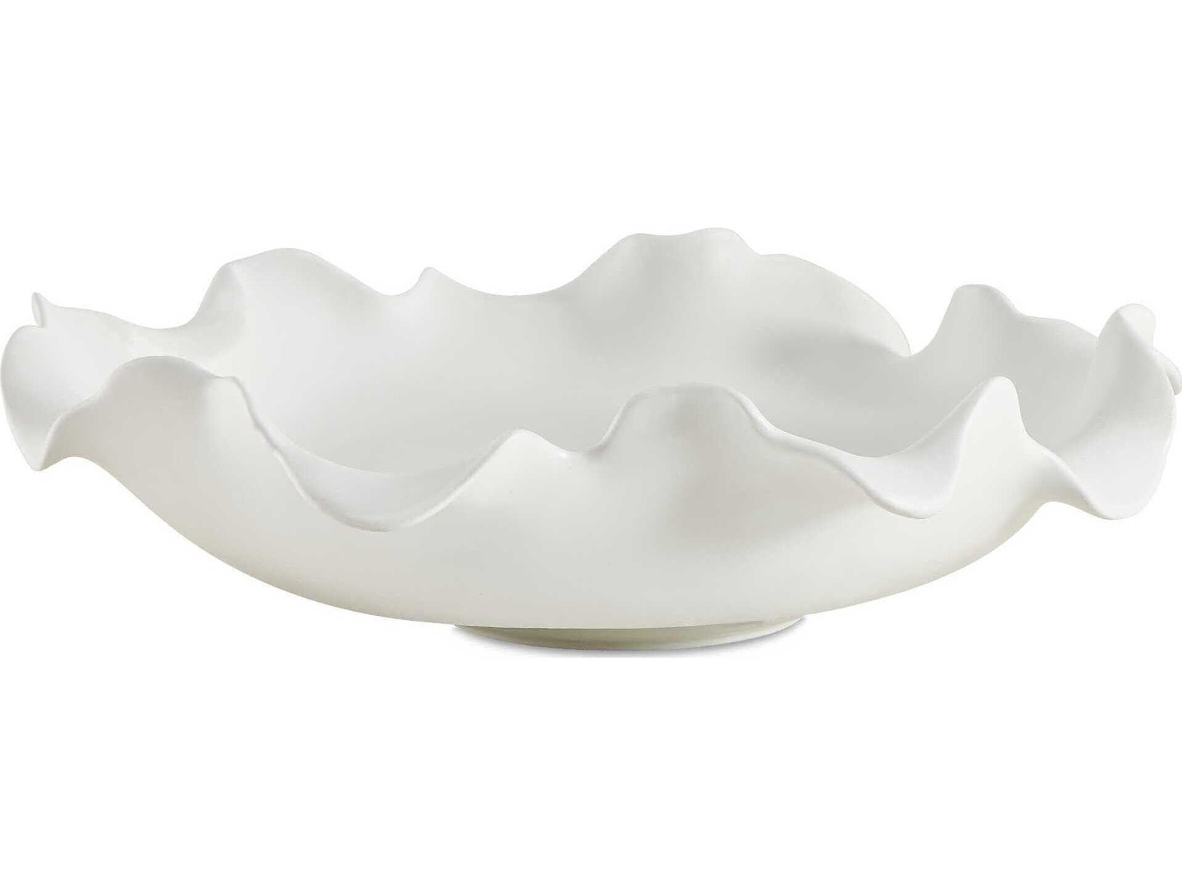 Wave Crest White Outdoor Bowl
