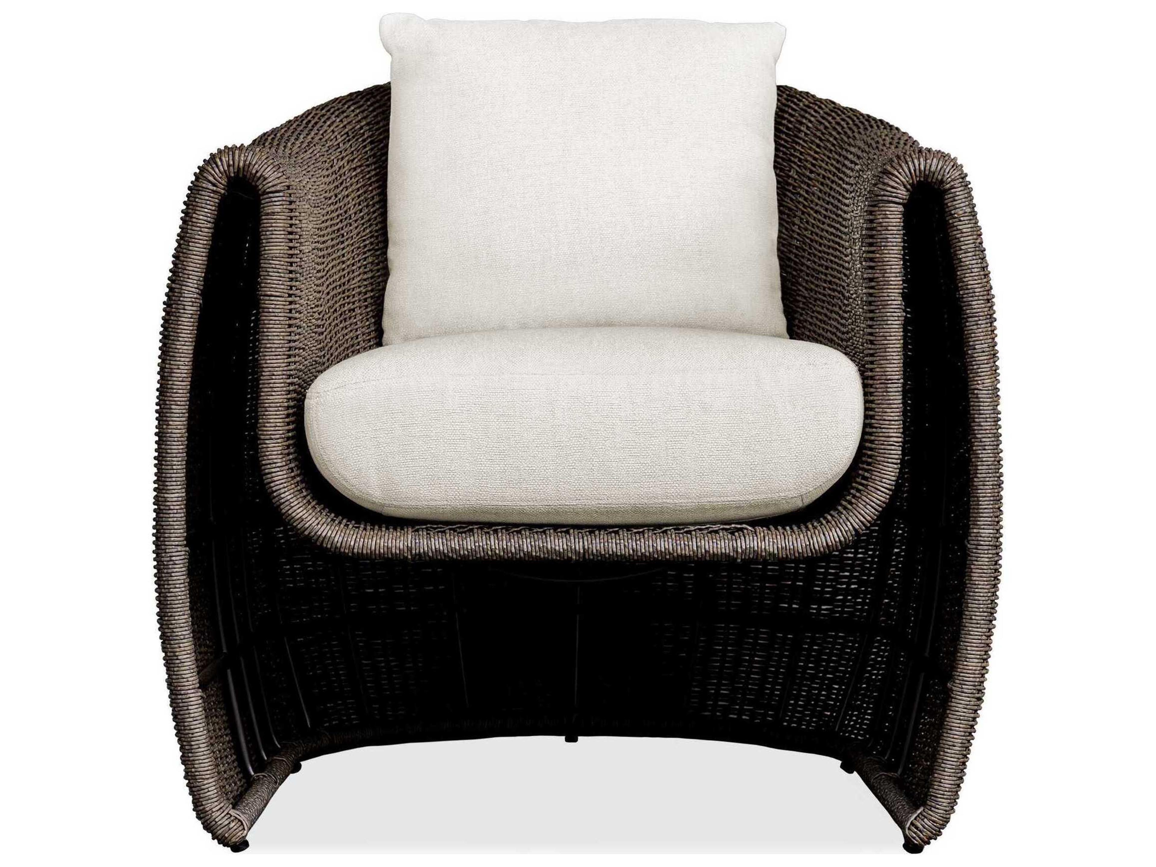 Uttermost Outdoor Tropic Brown Wicker Cushion Lounge Chair