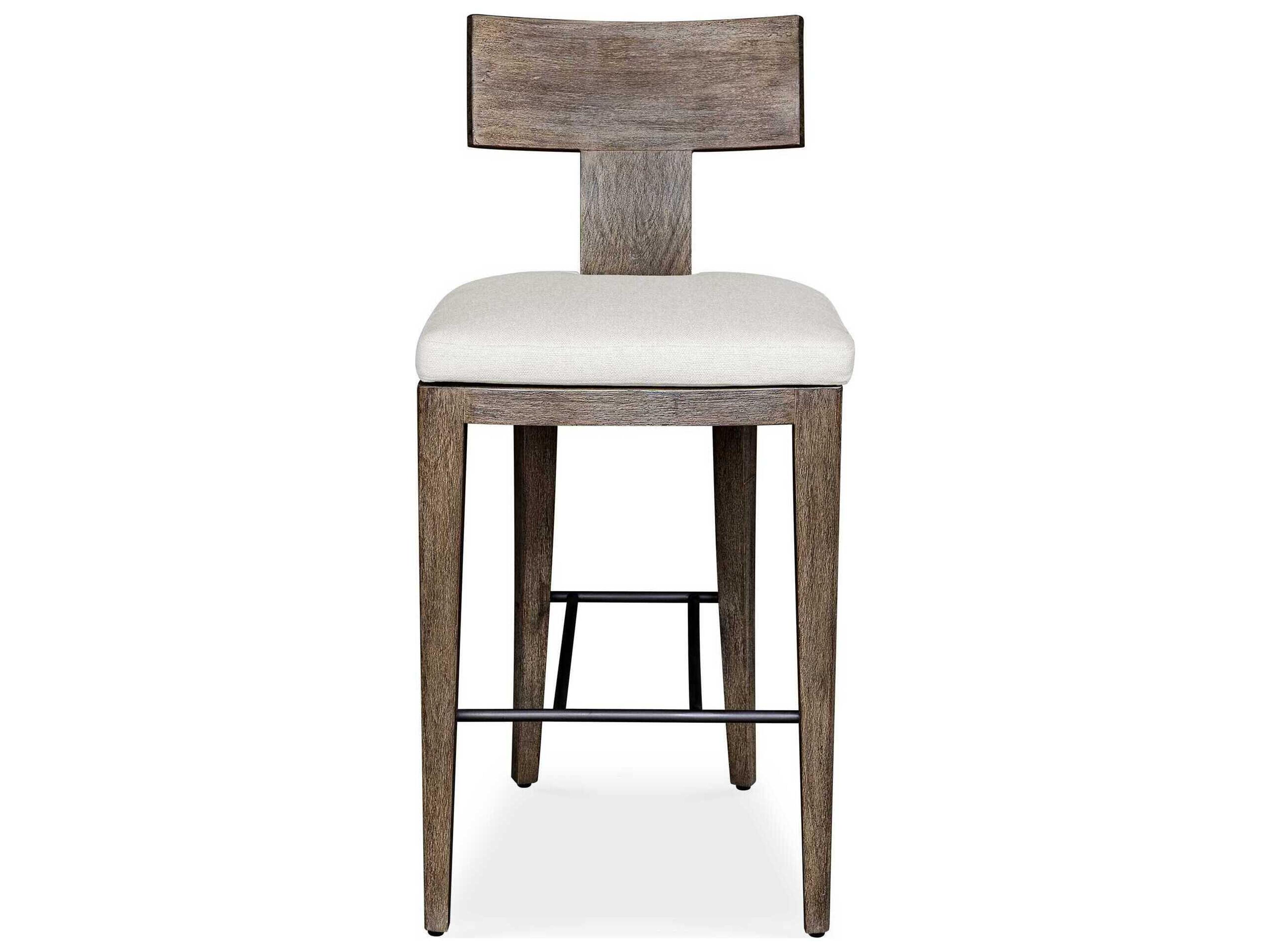 Uttermost Outdoor Cellini Weathered Gray Wood Cushion Bar Stool