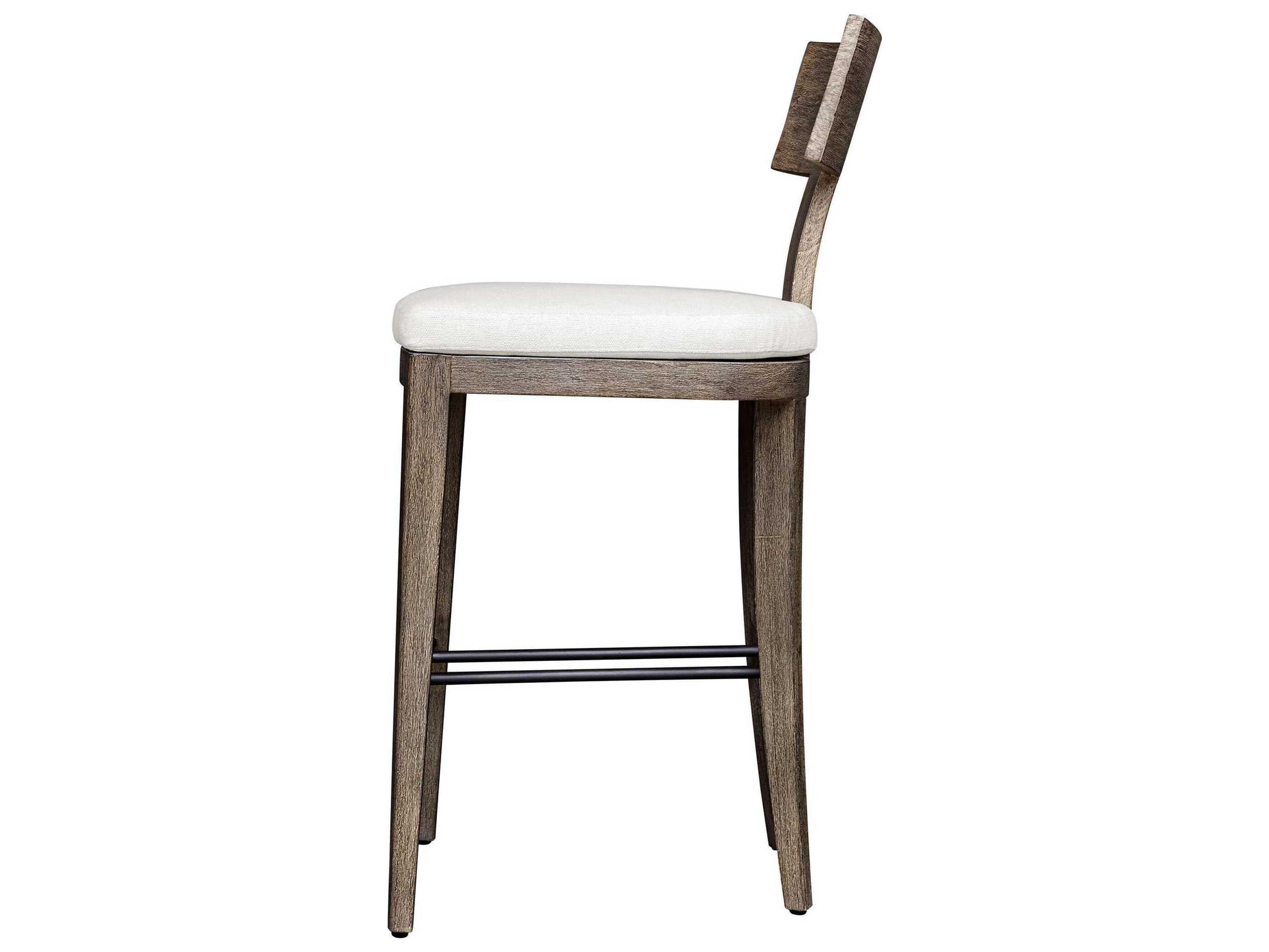 Uttermost Outdoor Cellini Weathered Gray Wood Cushion Bar Stool