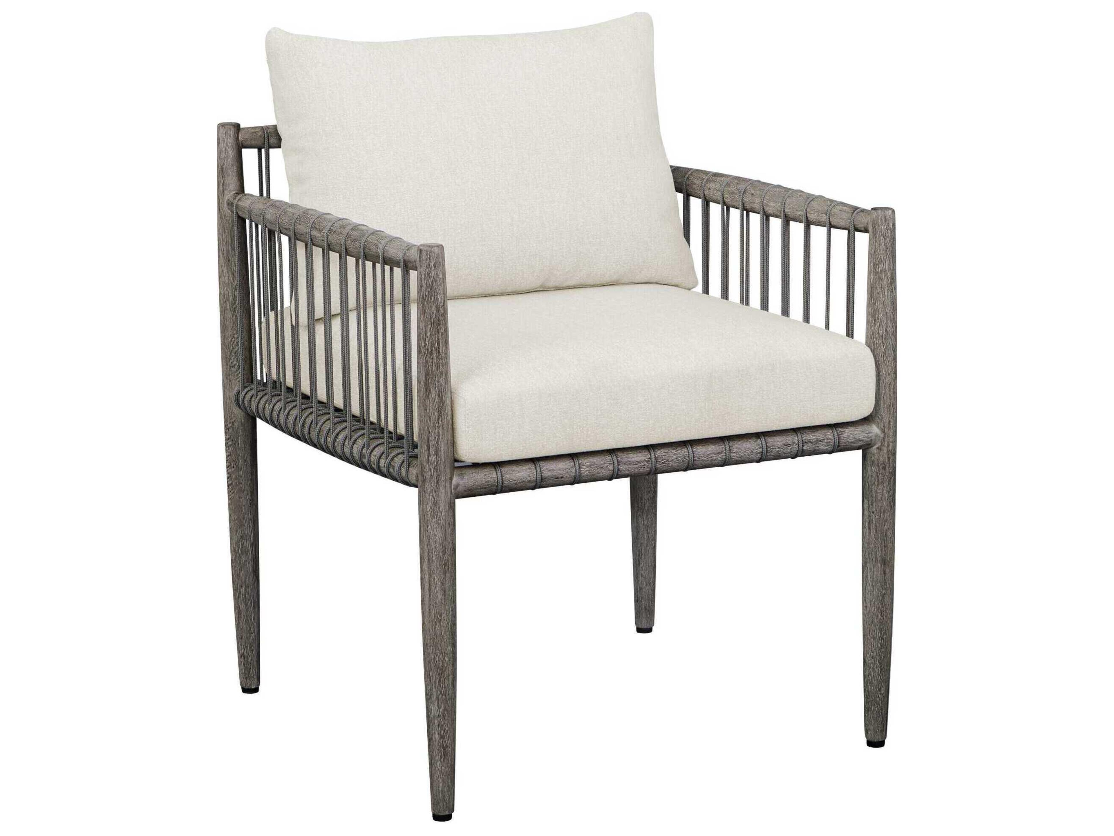 Borneo Weathered Dark Gray Wood Cushion Dining Chair