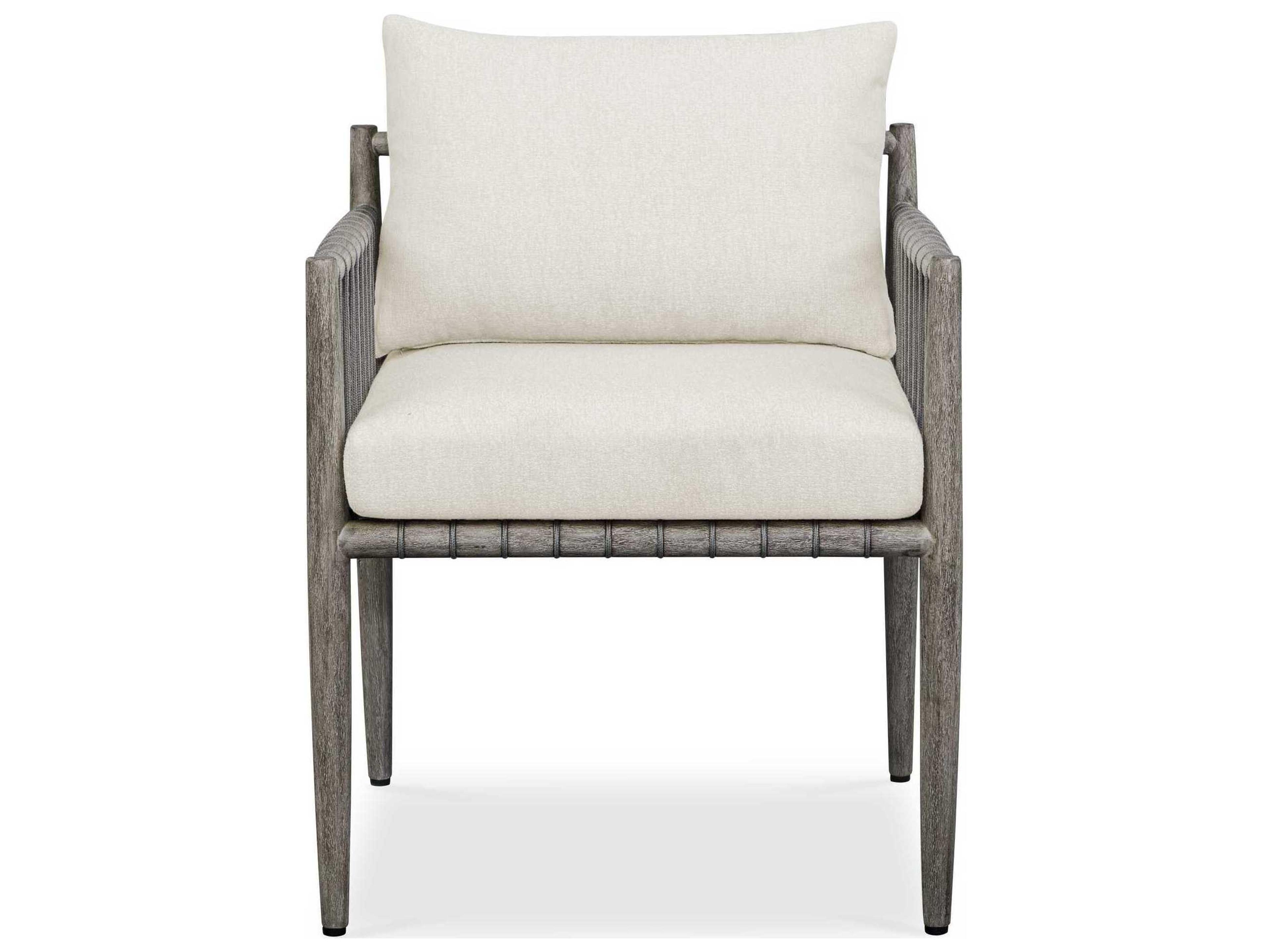 Uttermost Outdoor Borneo Weathered Dark Gray Wood Cushion Dining Chair