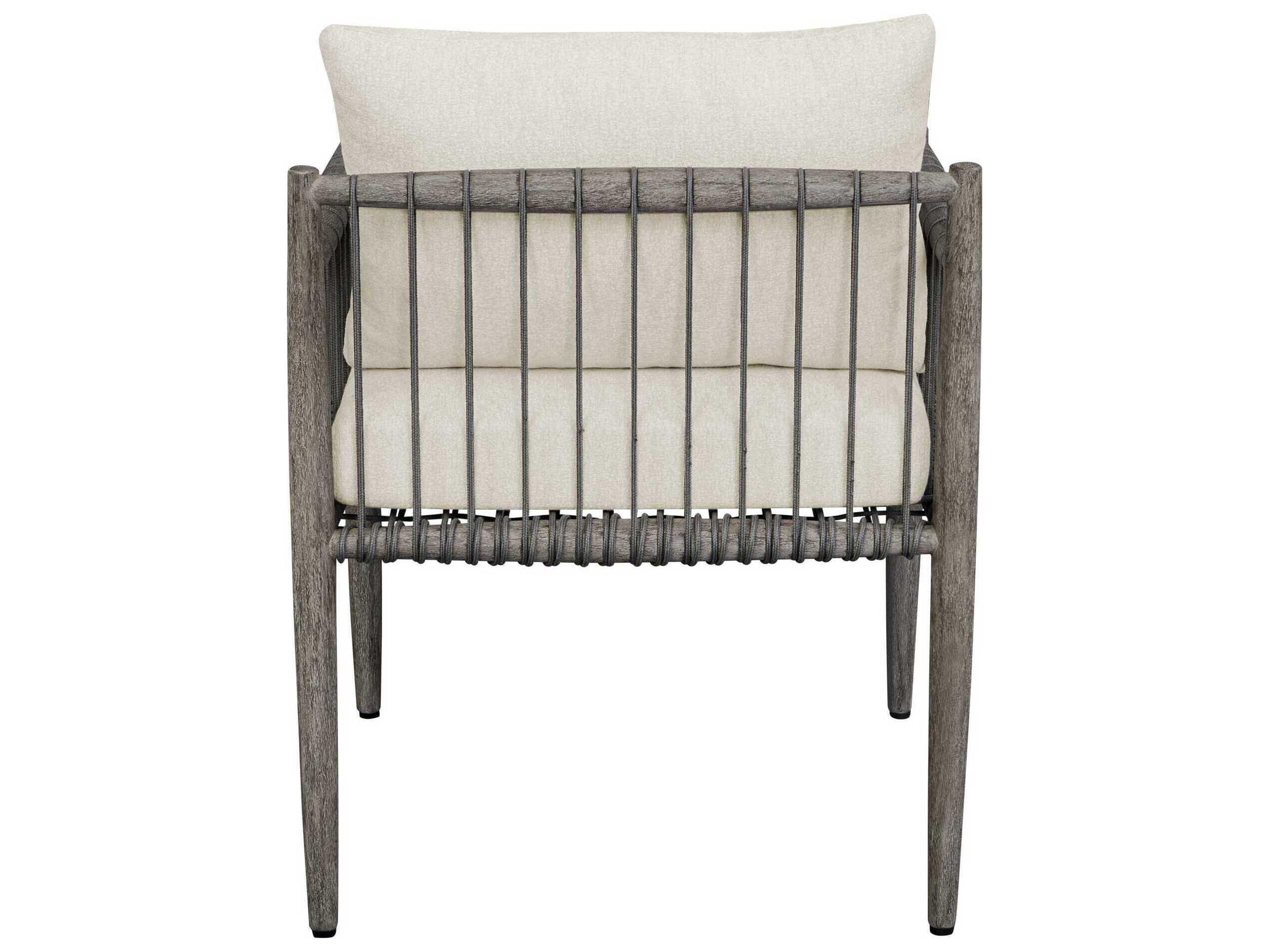 Uttermost Outdoor Borneo Weathered Dark Gray Wood Cushion Dining Chair