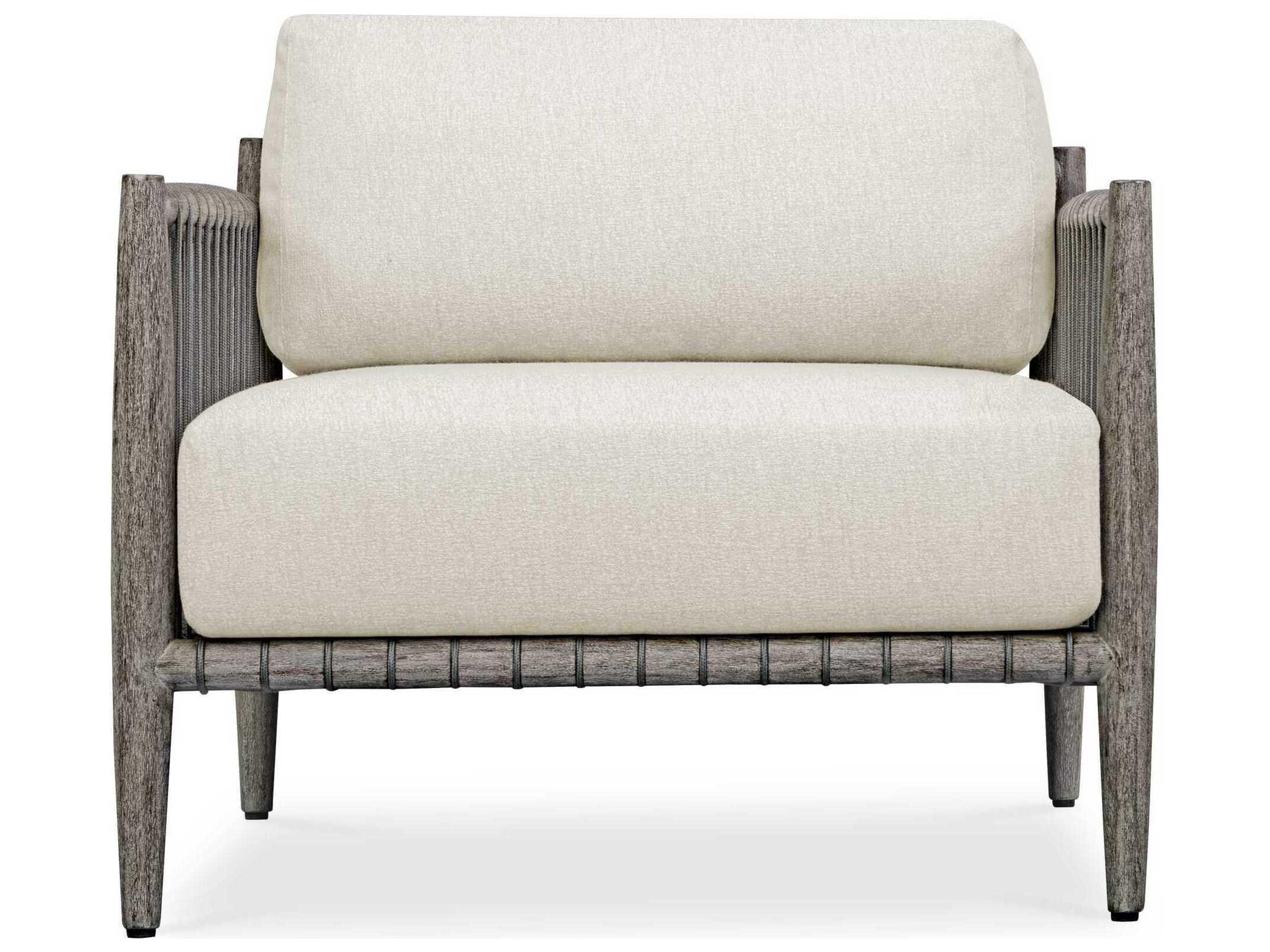 Uttermost Outdoor Borneo Weathered Dark Gray Wood Cushion Lounge Chair