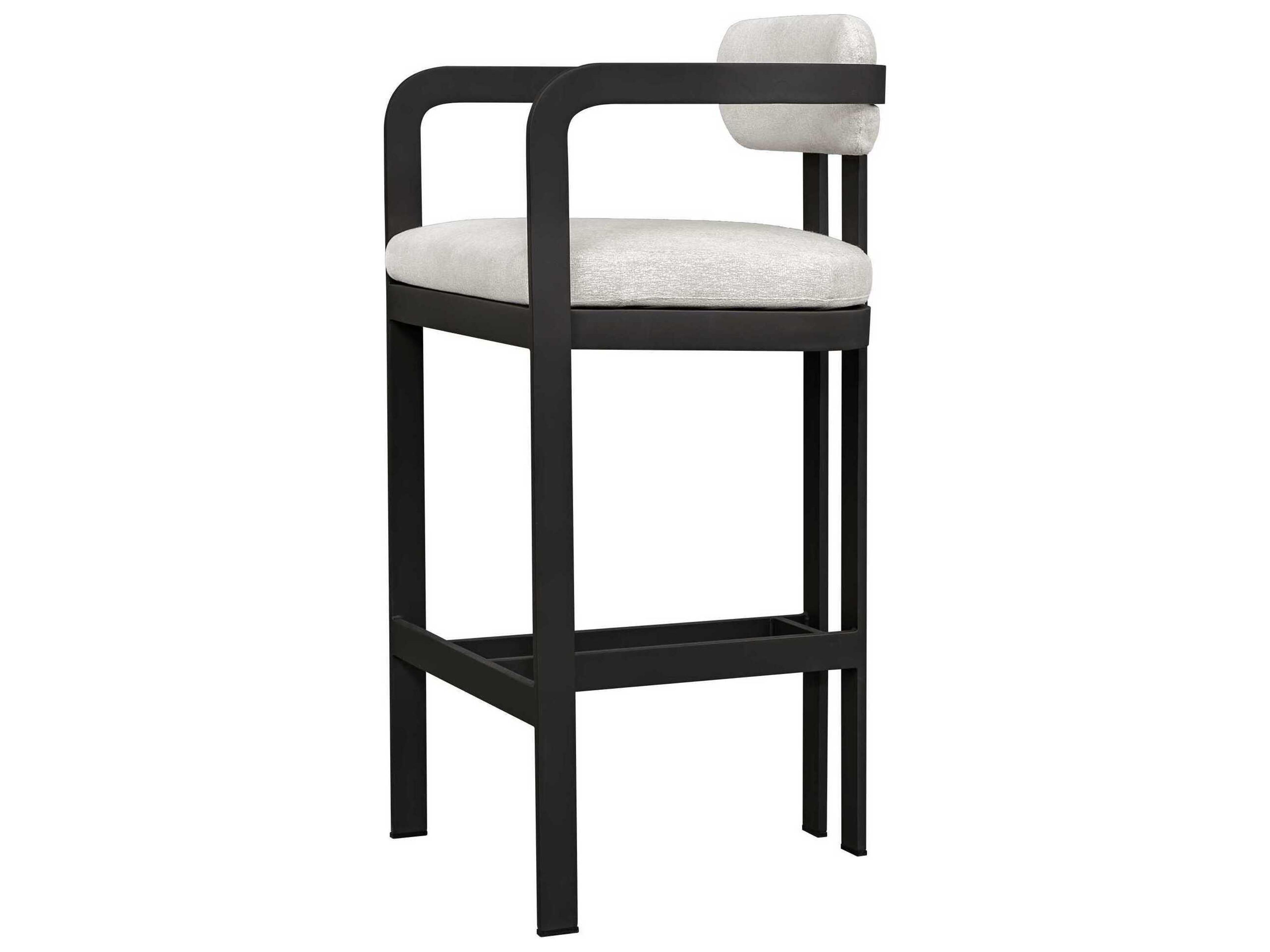 Uttermost Outdoor Kalmar Java Black Aluminum Cushion Bar Stool