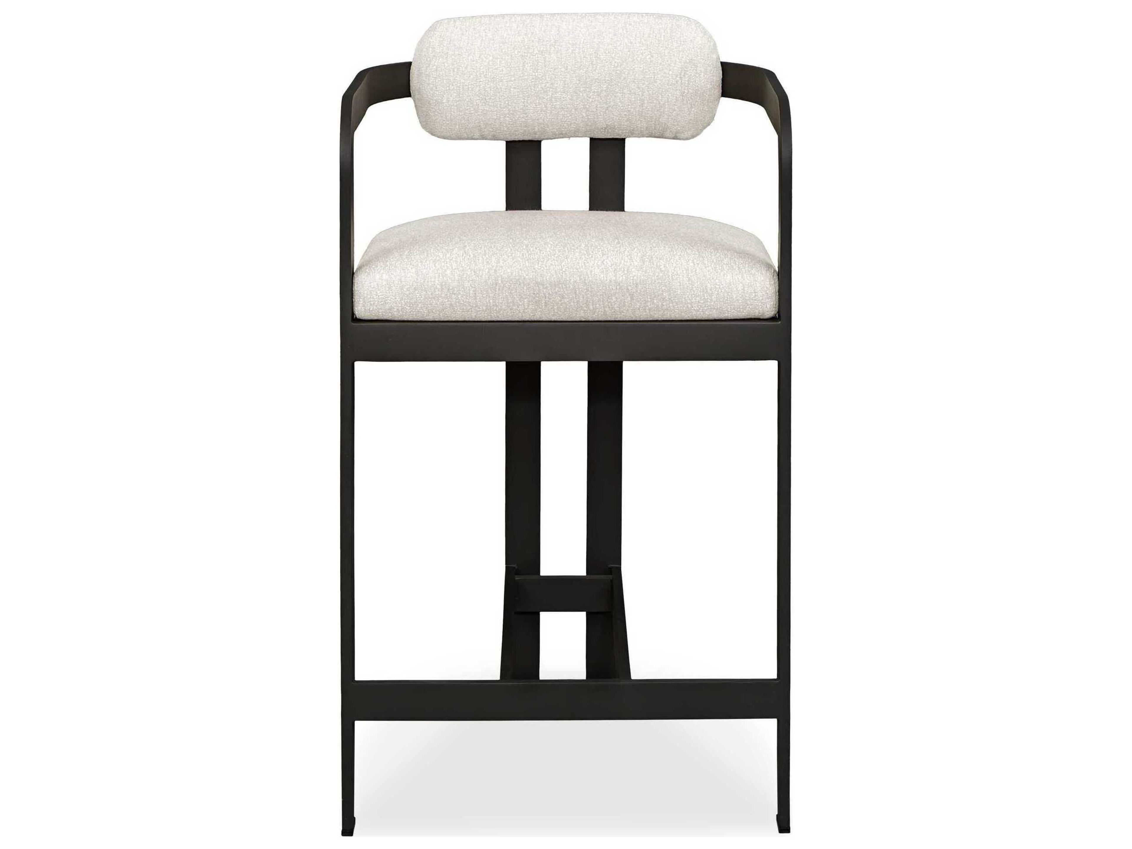 Uttermost Outdoor Kalmar Java Black Steel Cushion Counter Stool