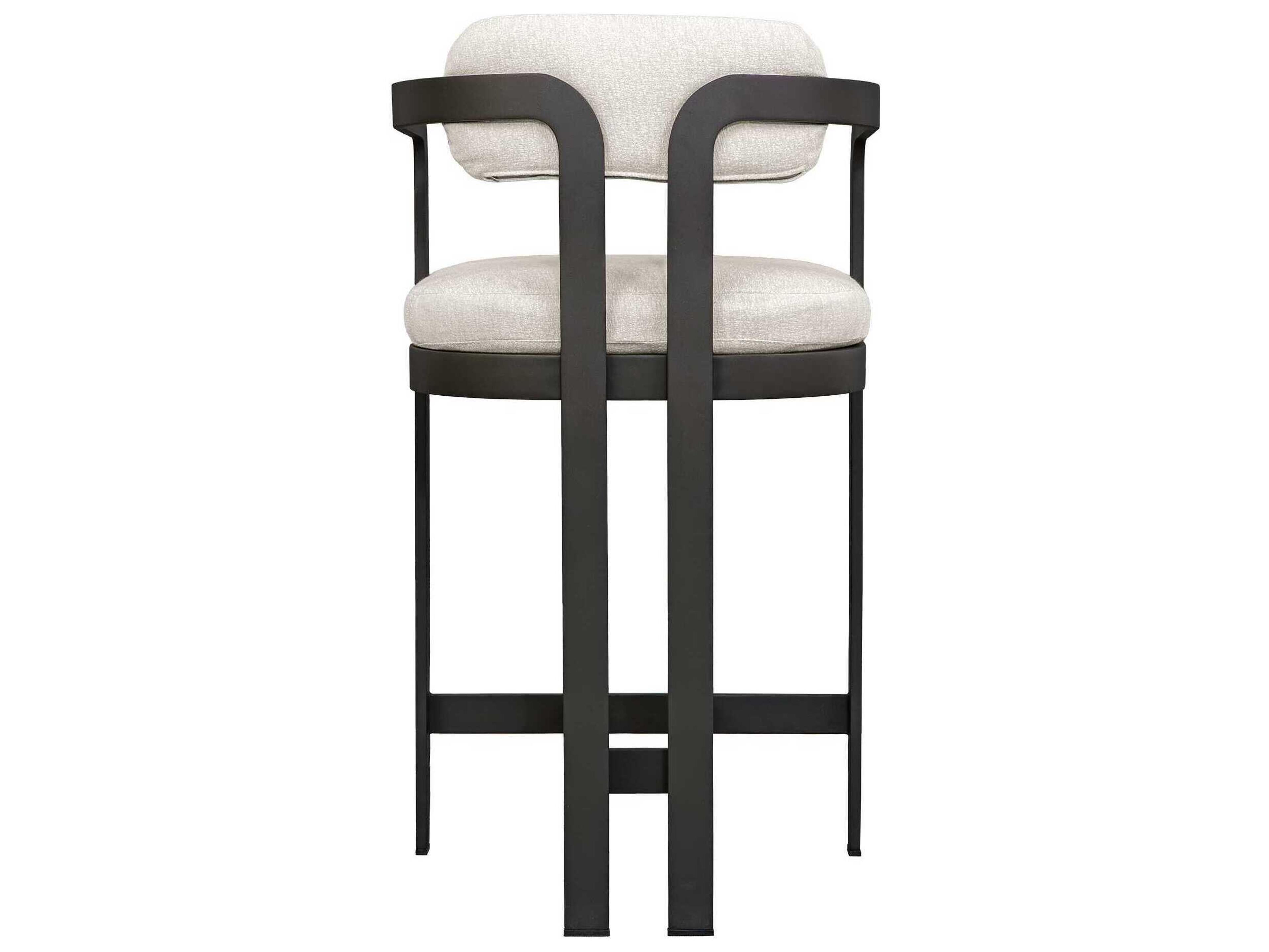 Uttermost Outdoor Kalmar Java Black Steel Cushion Counter Stool