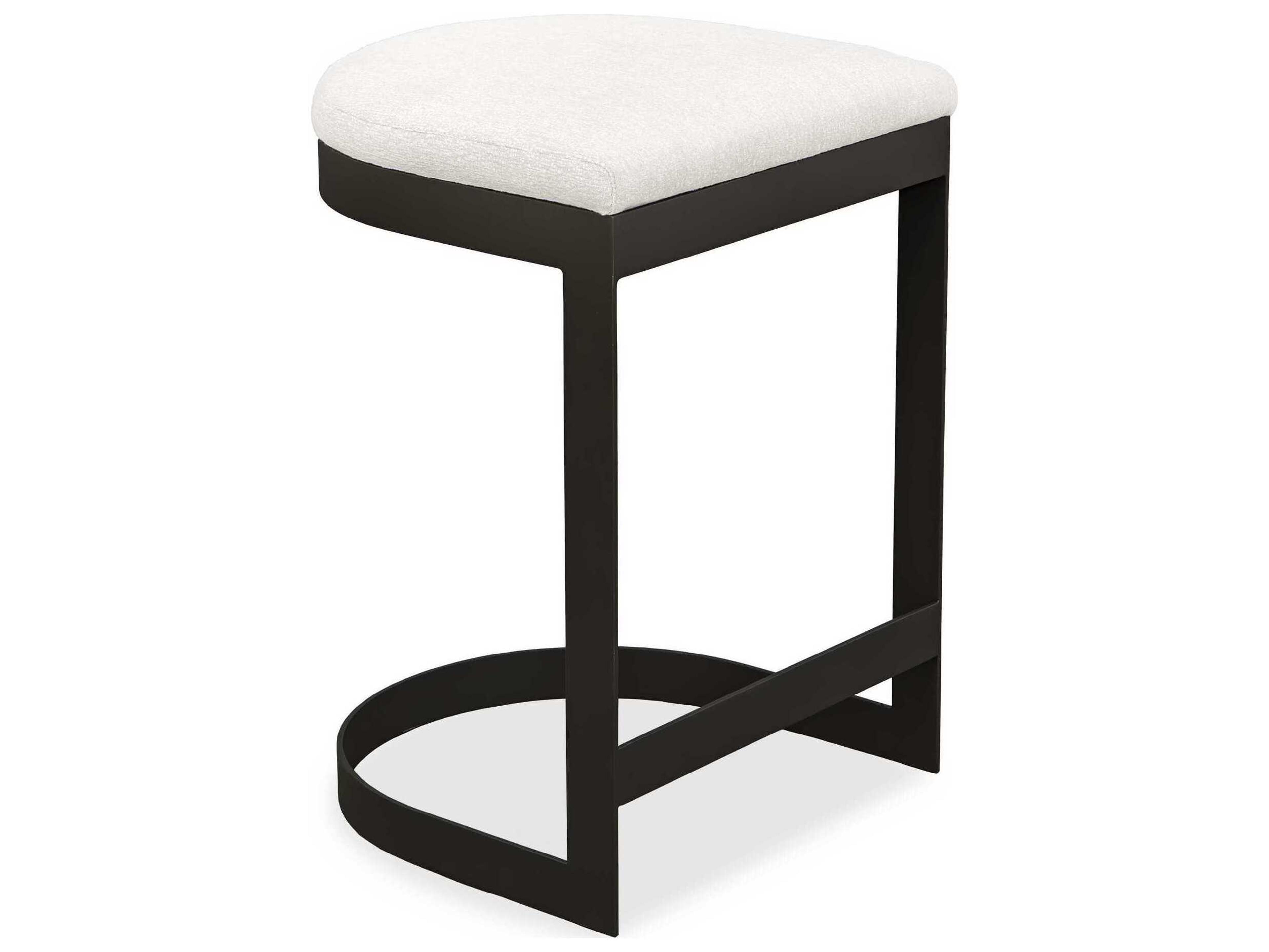 Uttermost Outdoor Maude Java Black Taupe Gray Steel Cushion Counter Stool