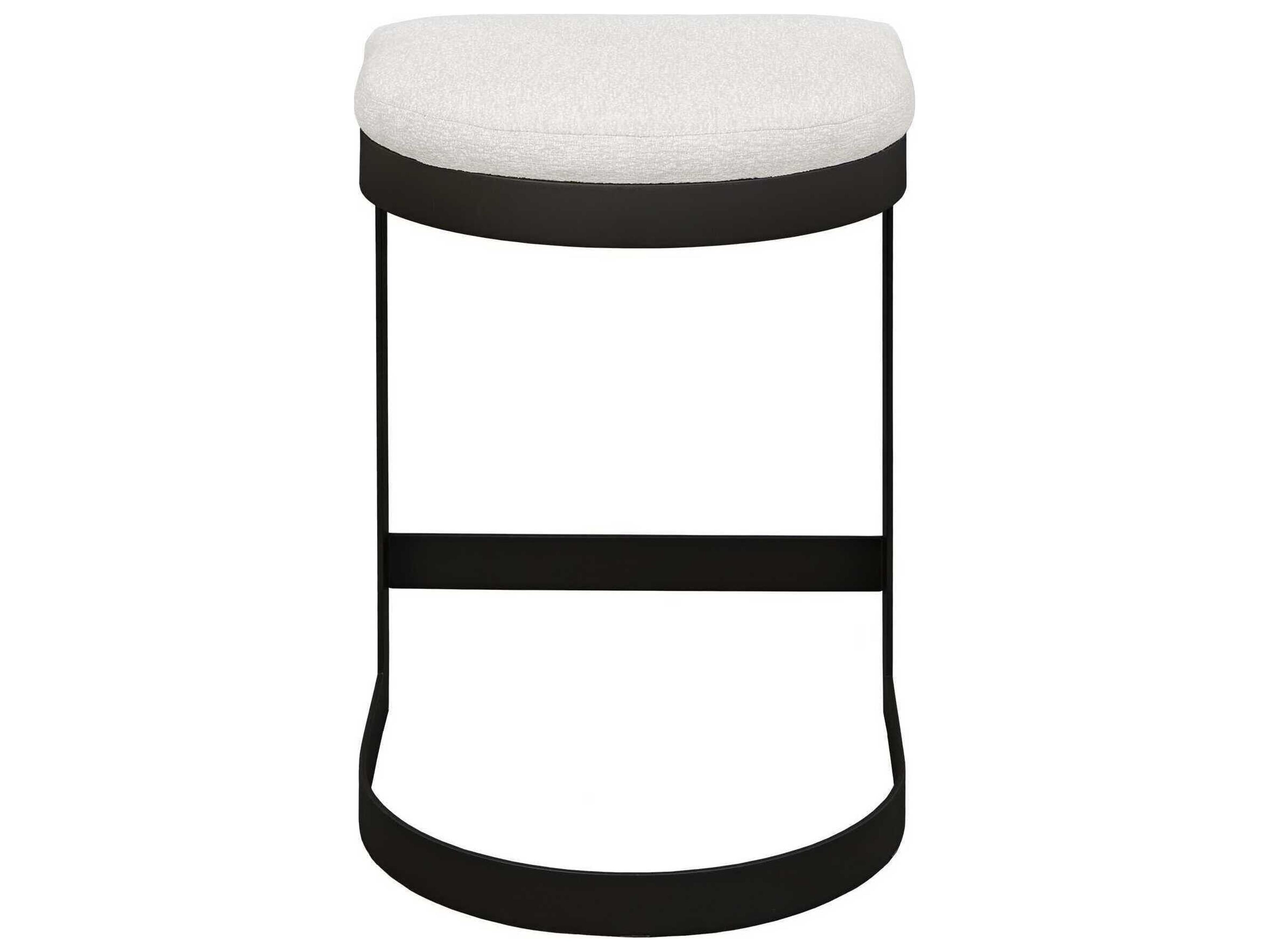 Uttermost Outdoor Maude Java Black Taupe Gray Steel Cushion Counter Stool