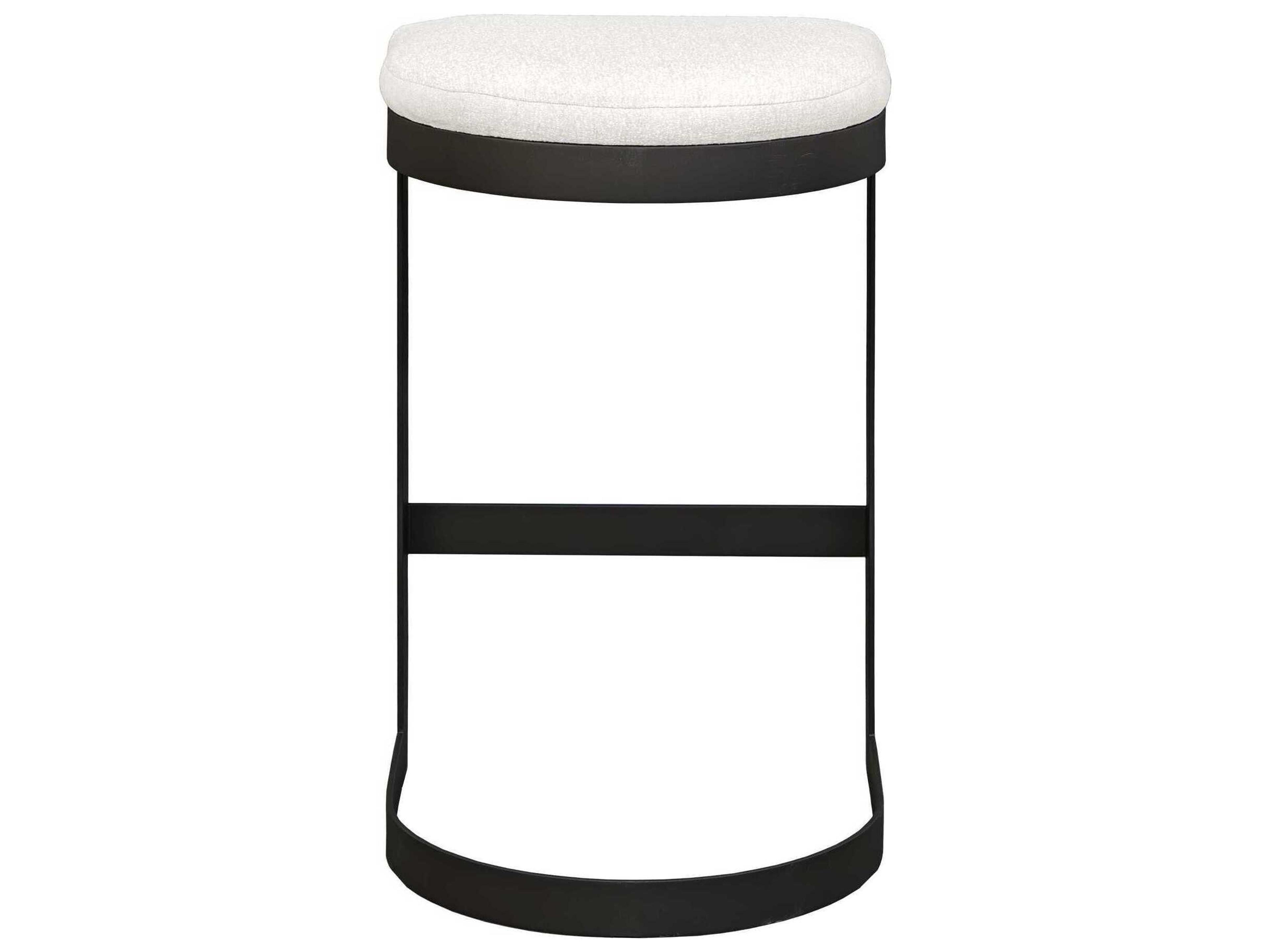 Uttermost Outdoor Maude Java Black Taupe Gray Steel Cushion Bar Stool